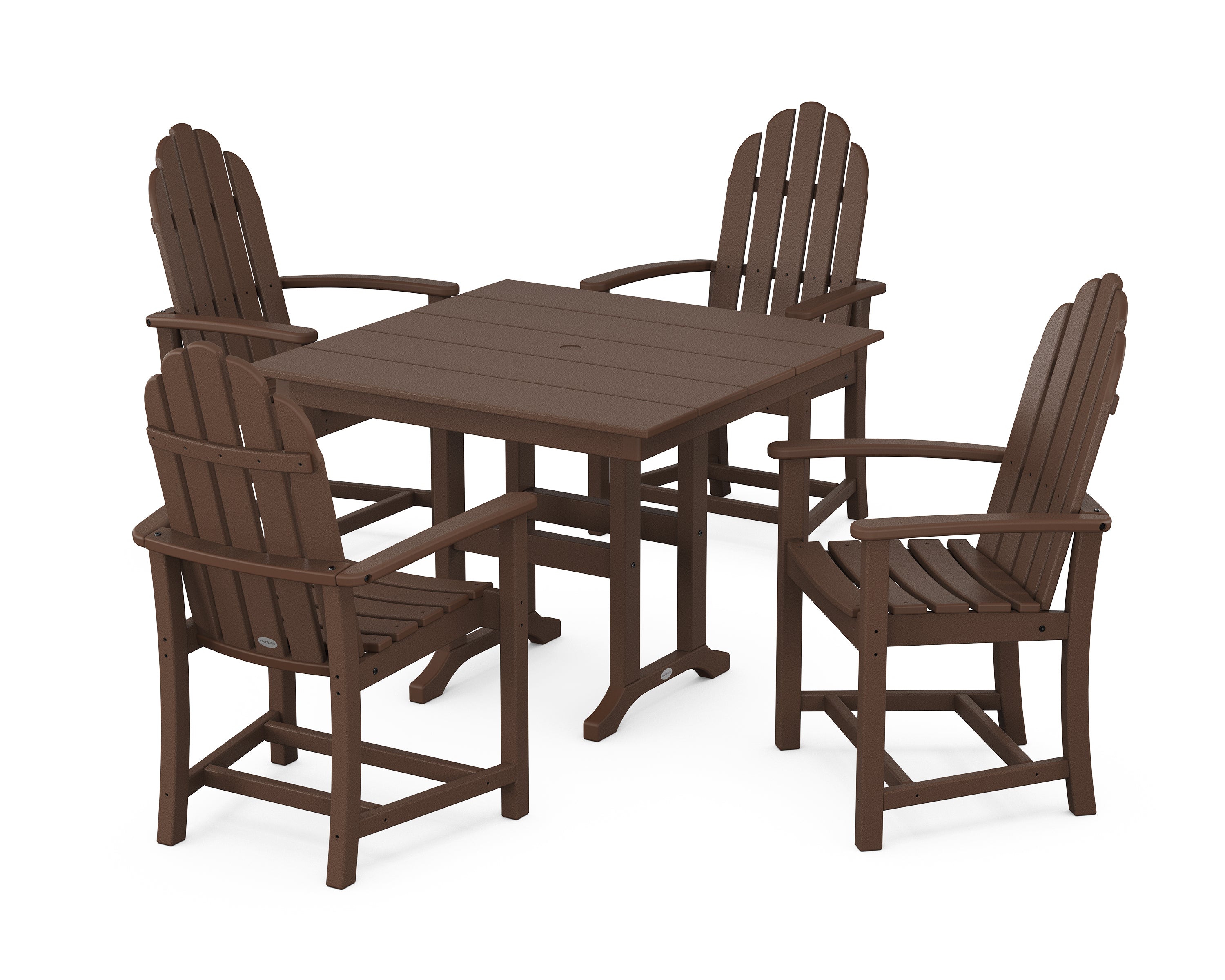 POLYWOOD® Classic Adirondack 5-Piece Farmhouse Dining Set in Mahogany