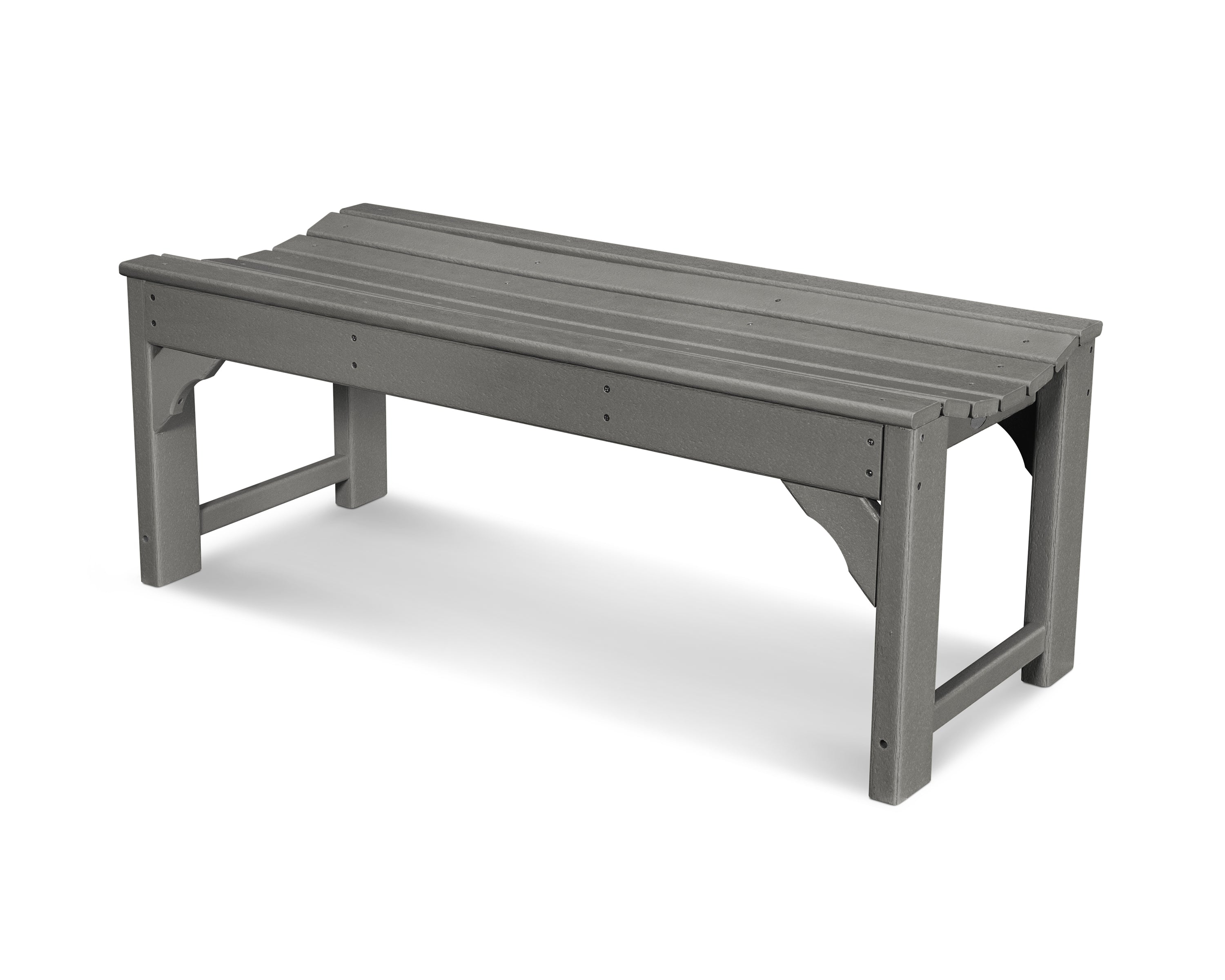 POLYWOOD® Traditional Garden 48" Backless Bench in Slate Grey