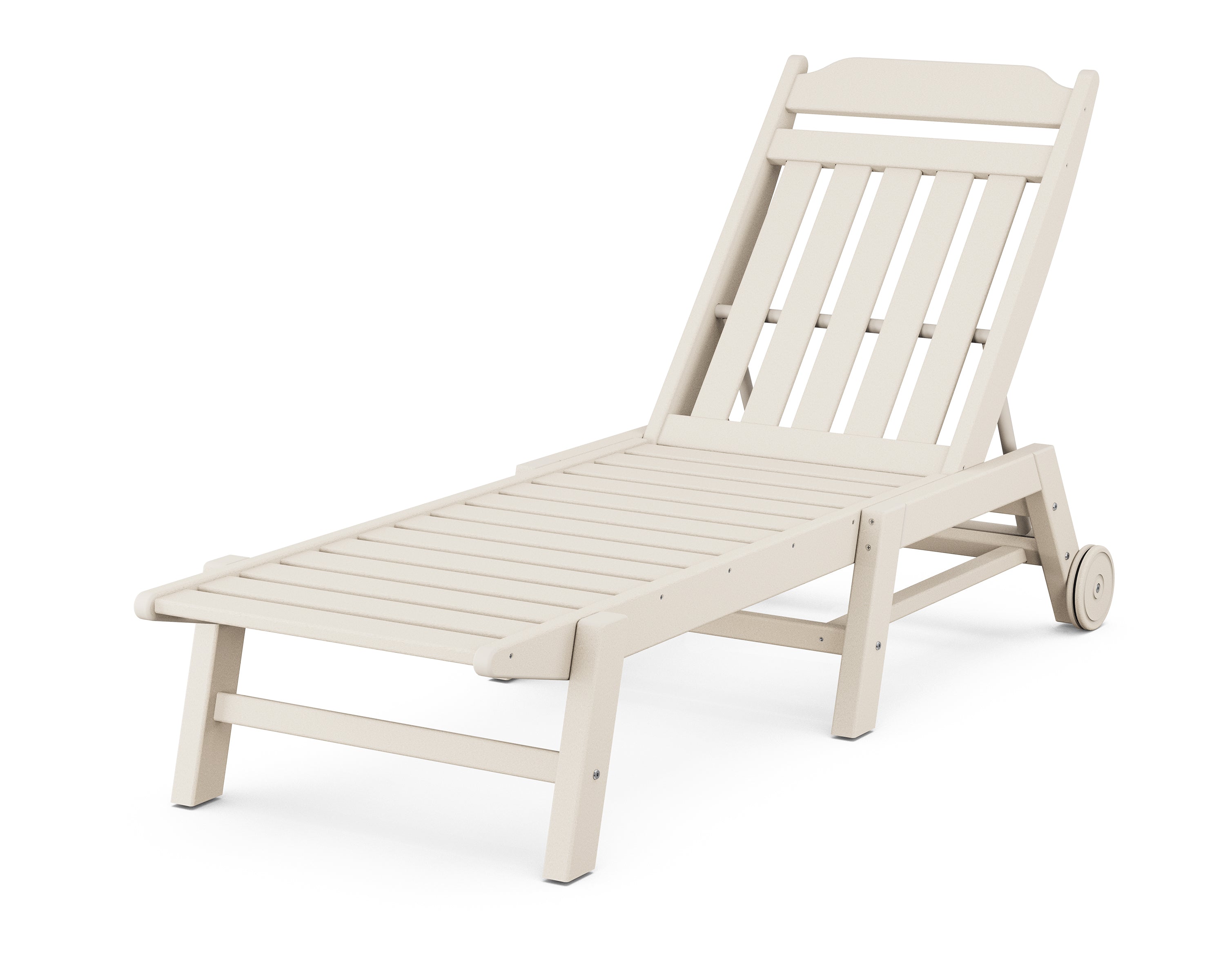 POLYWOOD Country Living Chaise with Wheels in Sand