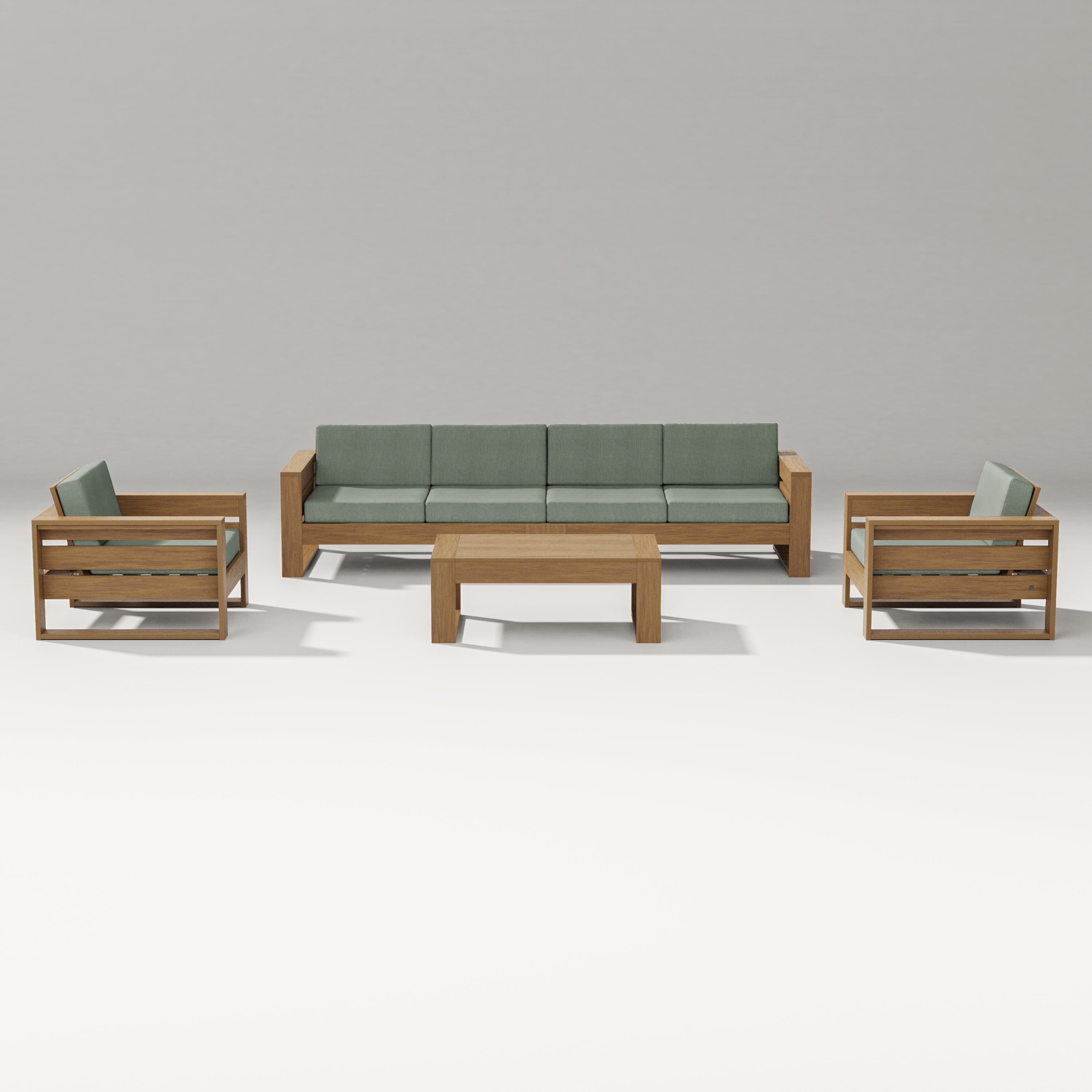 PW Designer Series Latitude 5-Piece Lounge Sofa Set in Natural / Cast Sage