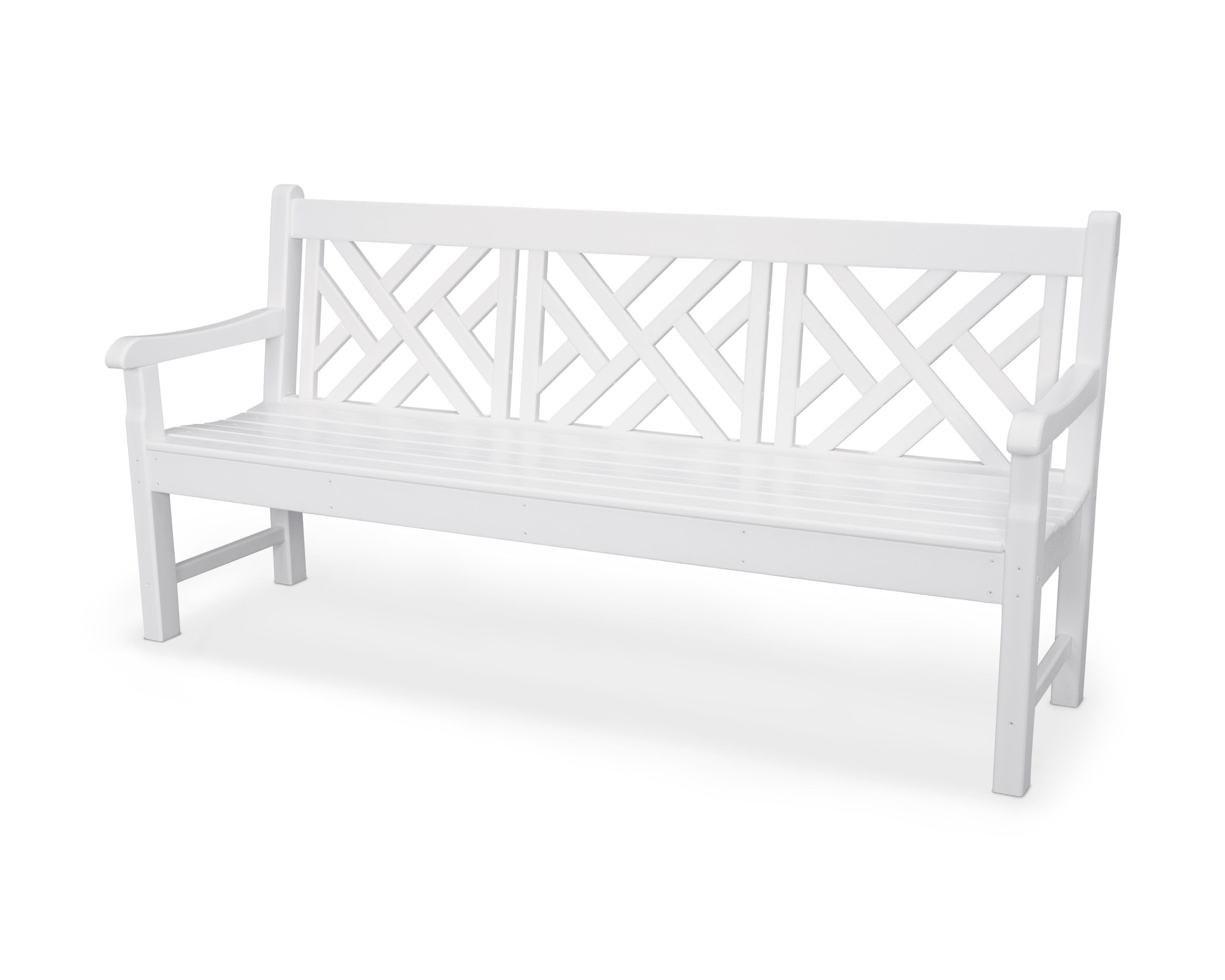 POLYWOOD® Rockford 72" Chippendale Bench in White