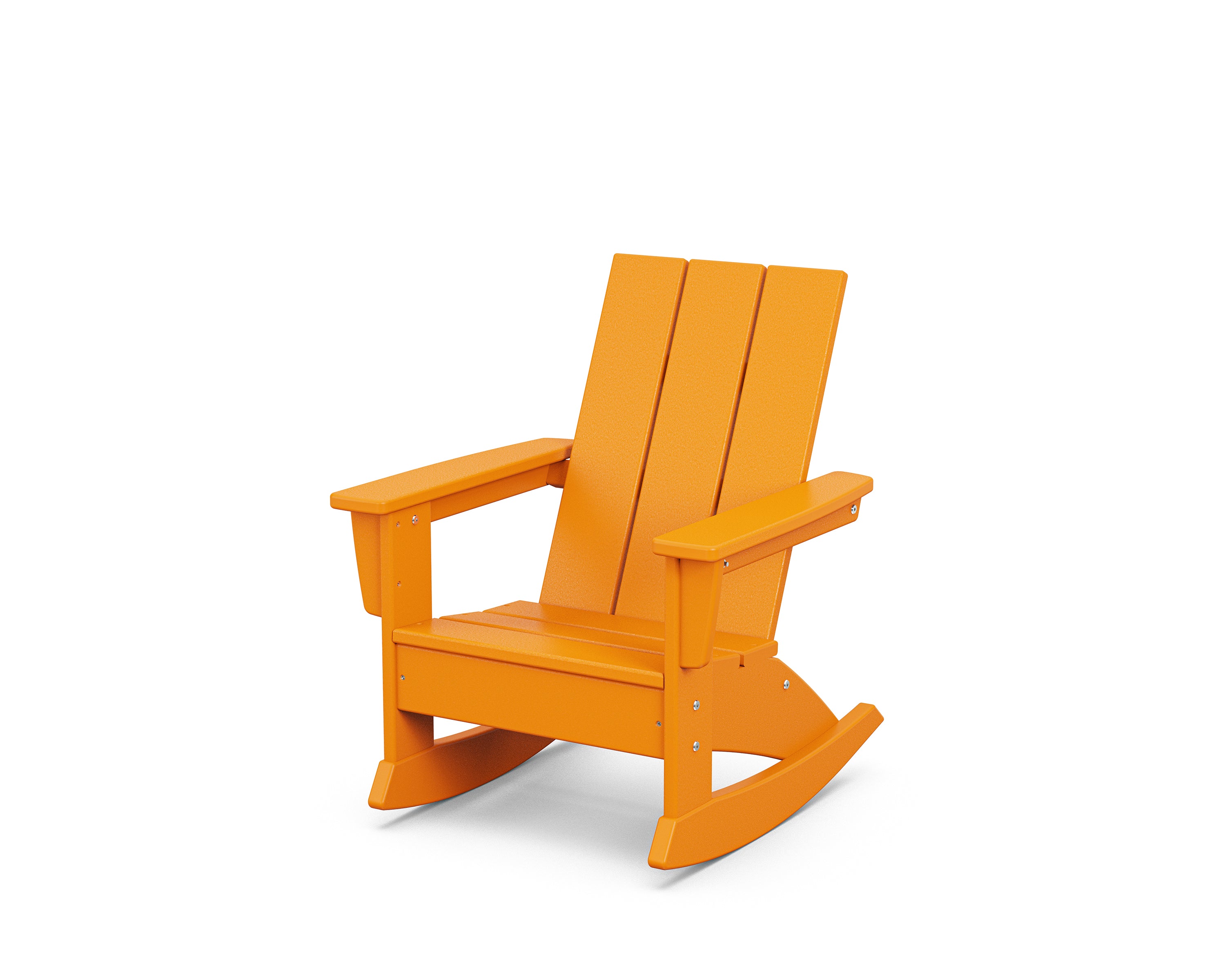 POLYWOOD Kids Modern Adirondack Rocking Chair in Tangerine