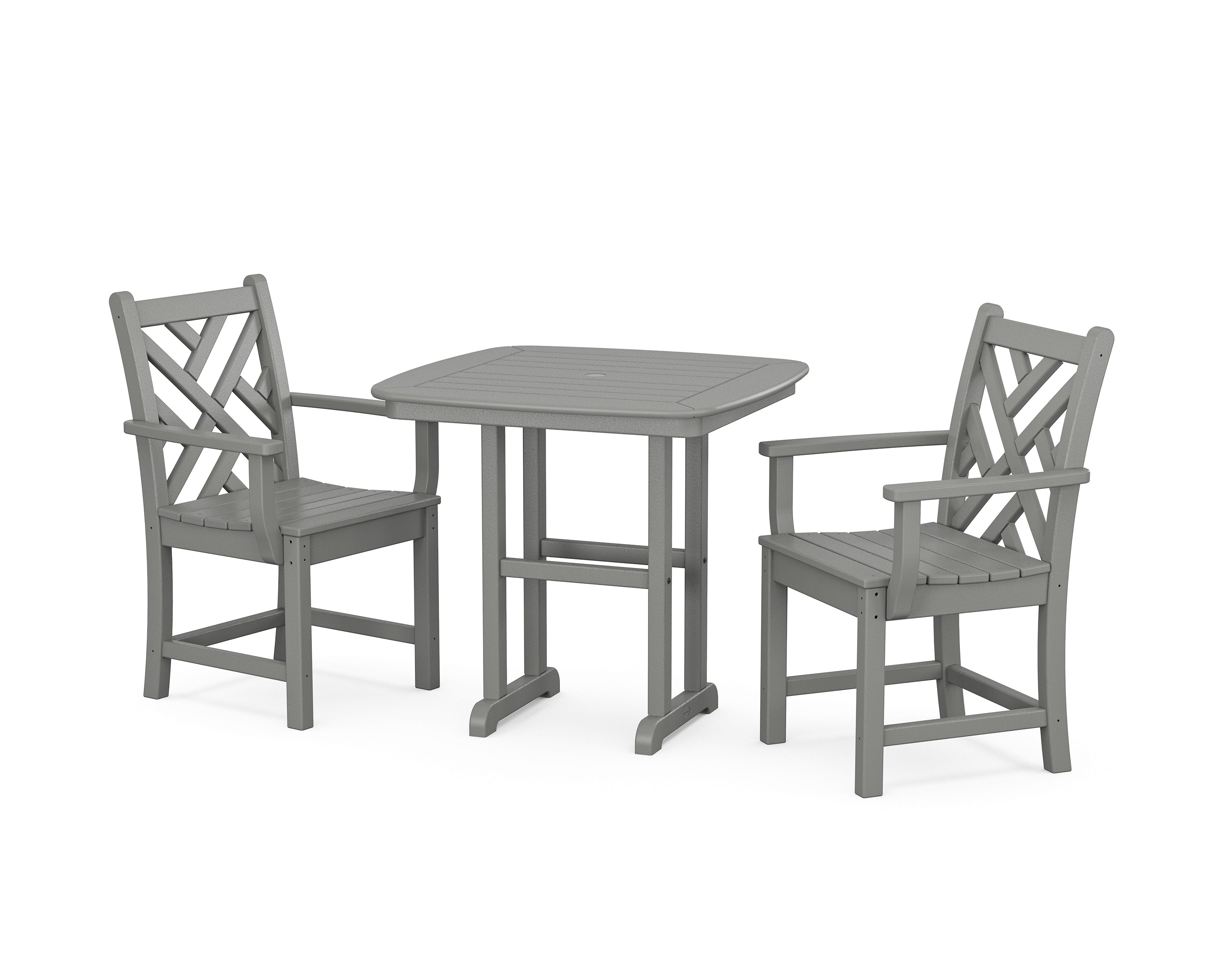 POLYWOOD® Chippendale 3-Piece Dining Set in Slate Grey