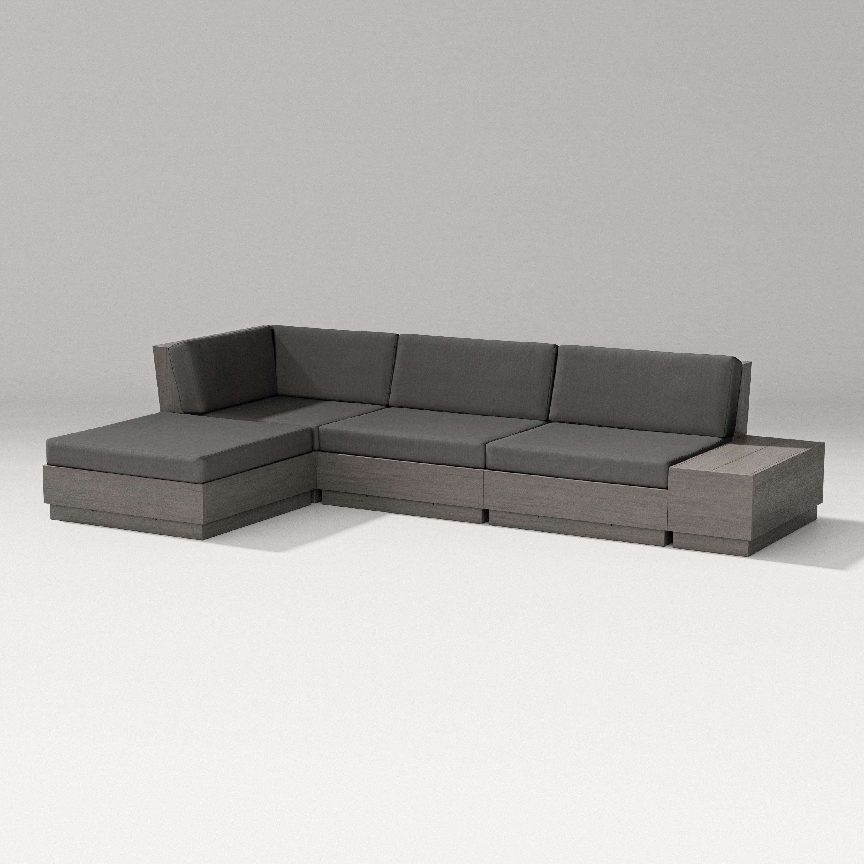 PW Designer Series Elevate Chaise Sectional in Driftwood / Spectrum Carbon