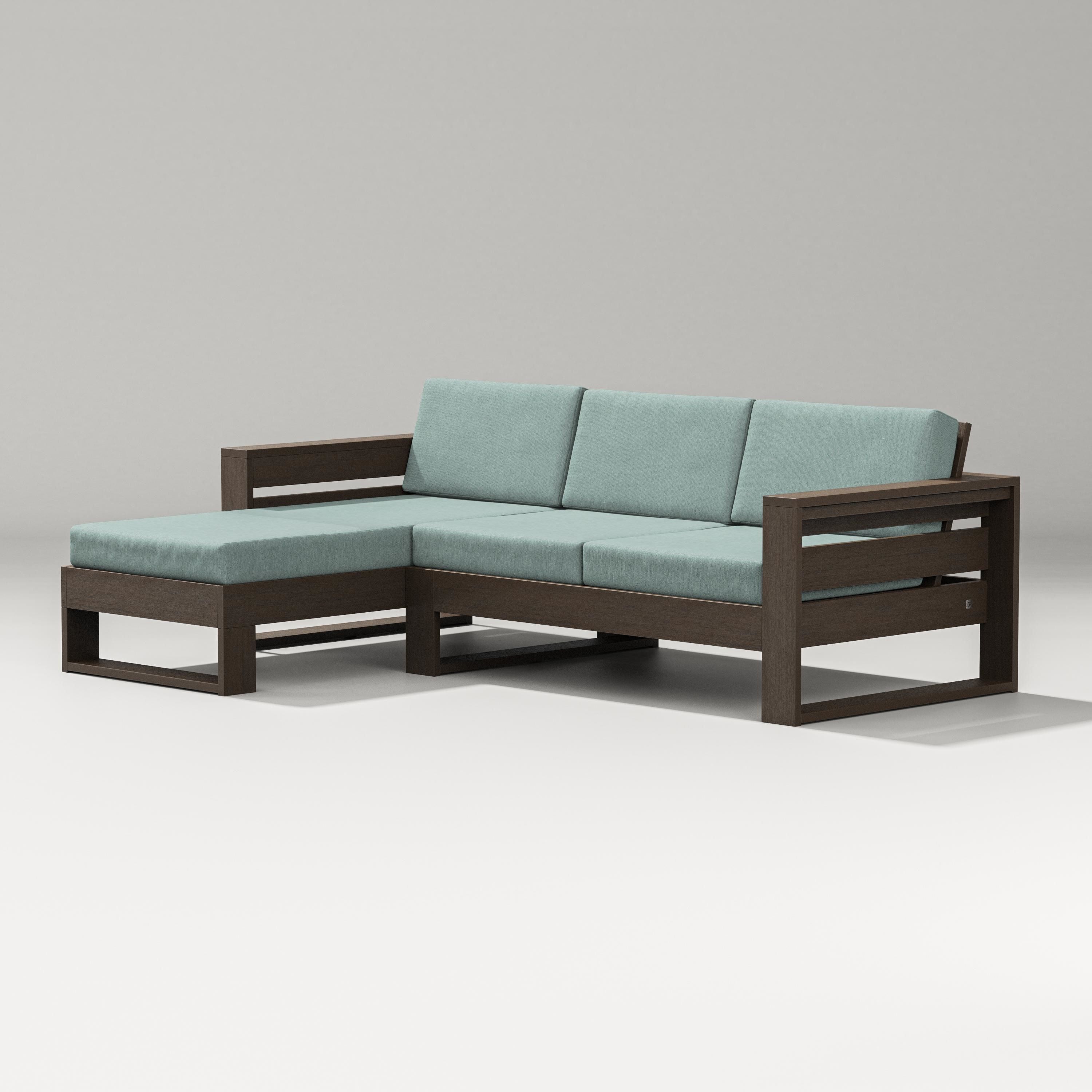 PW Designer Series Latitude Left Chaise Sectional in Kona / Glacier Spa