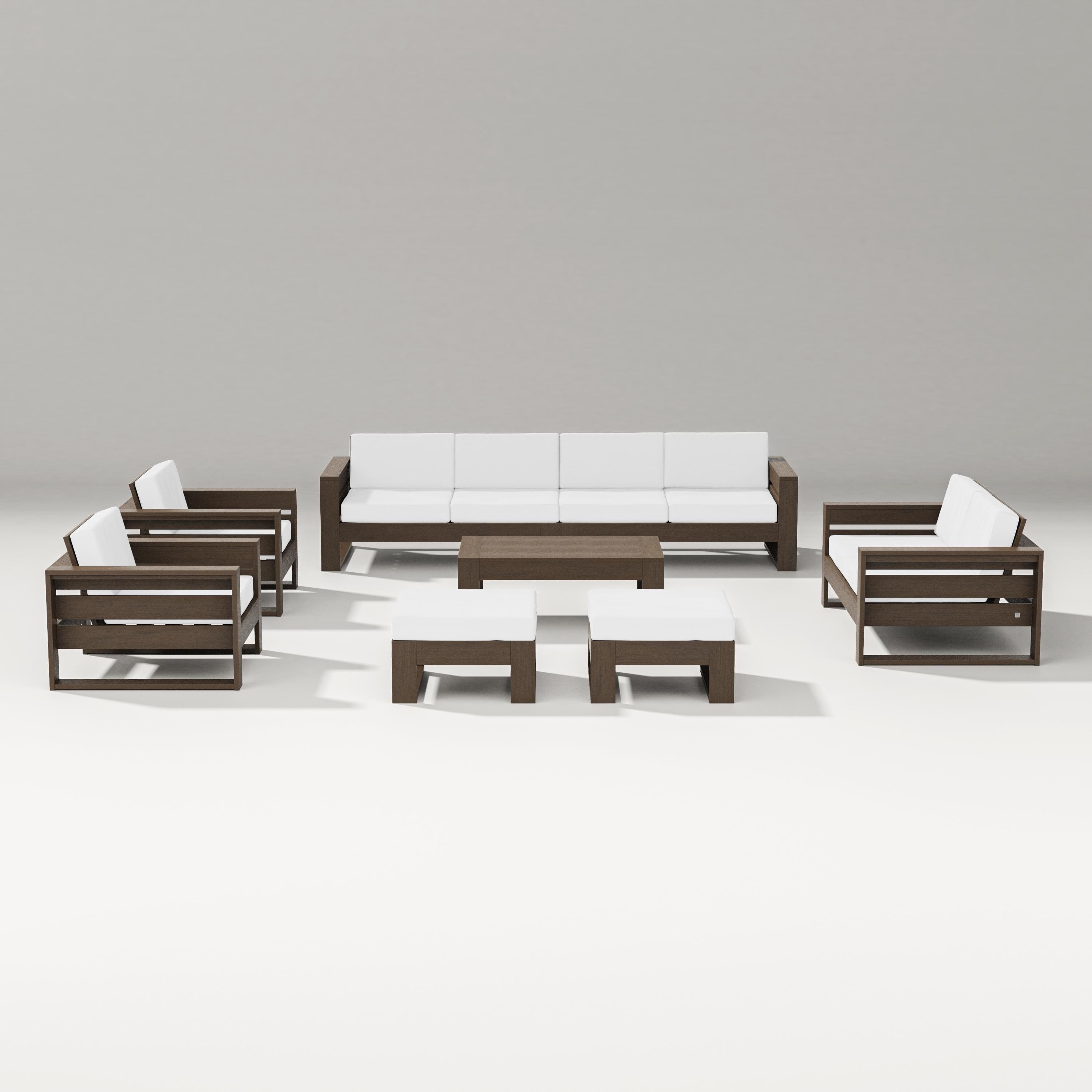 PW Designer Series Latitude 8-Piece Lounge Sofa Set in Kona / Natural