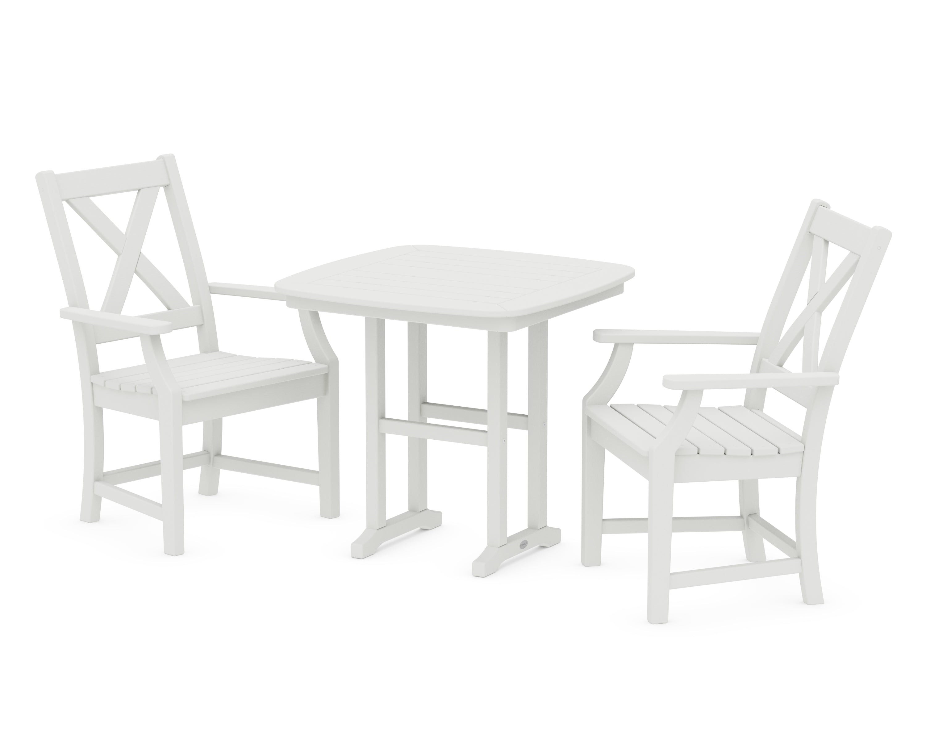 POLYWOOD Braxton 3-Piece Dining Set in Vintage White