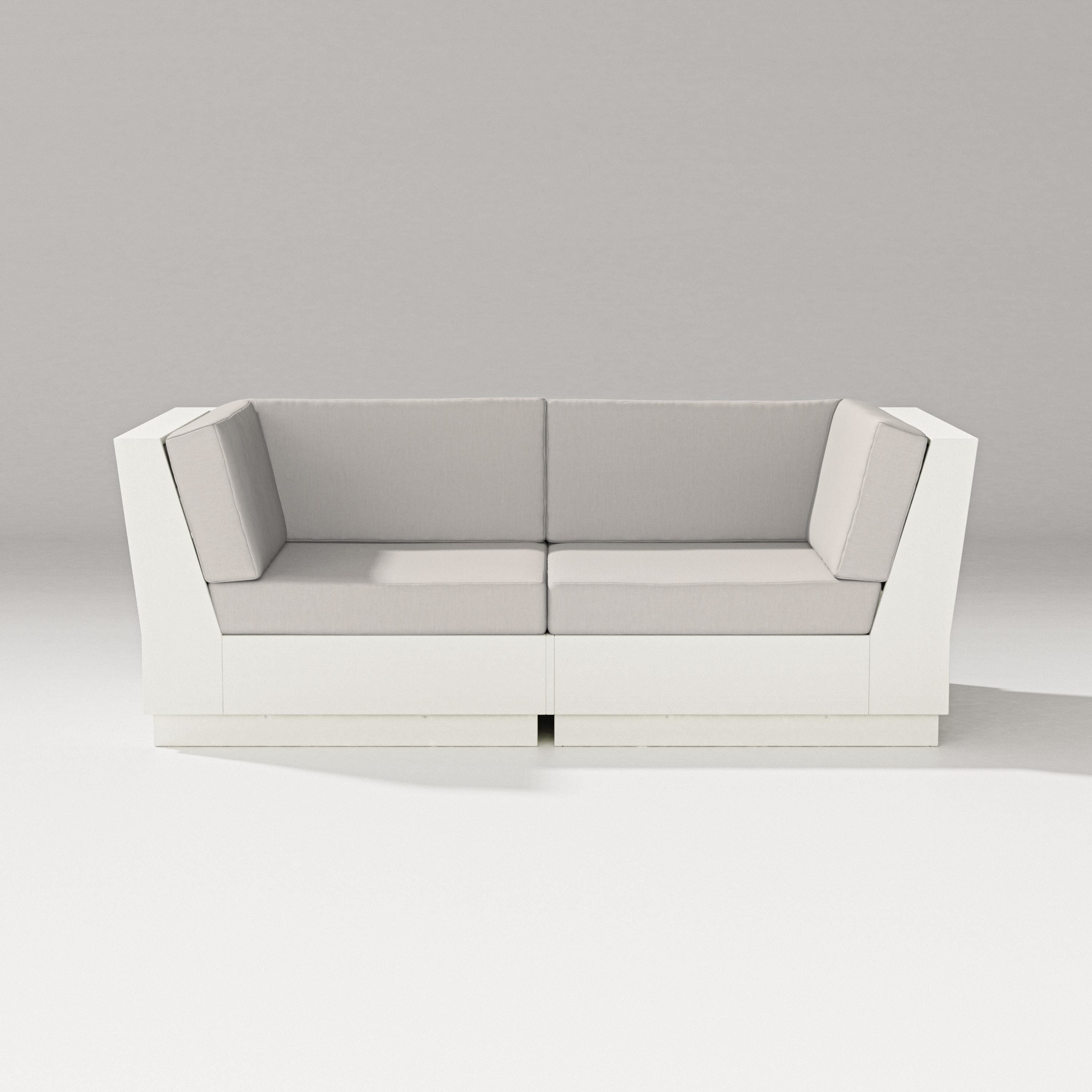 PW Designer Series Elevate Loveseat Sectional in Vintage White / Cast Ash