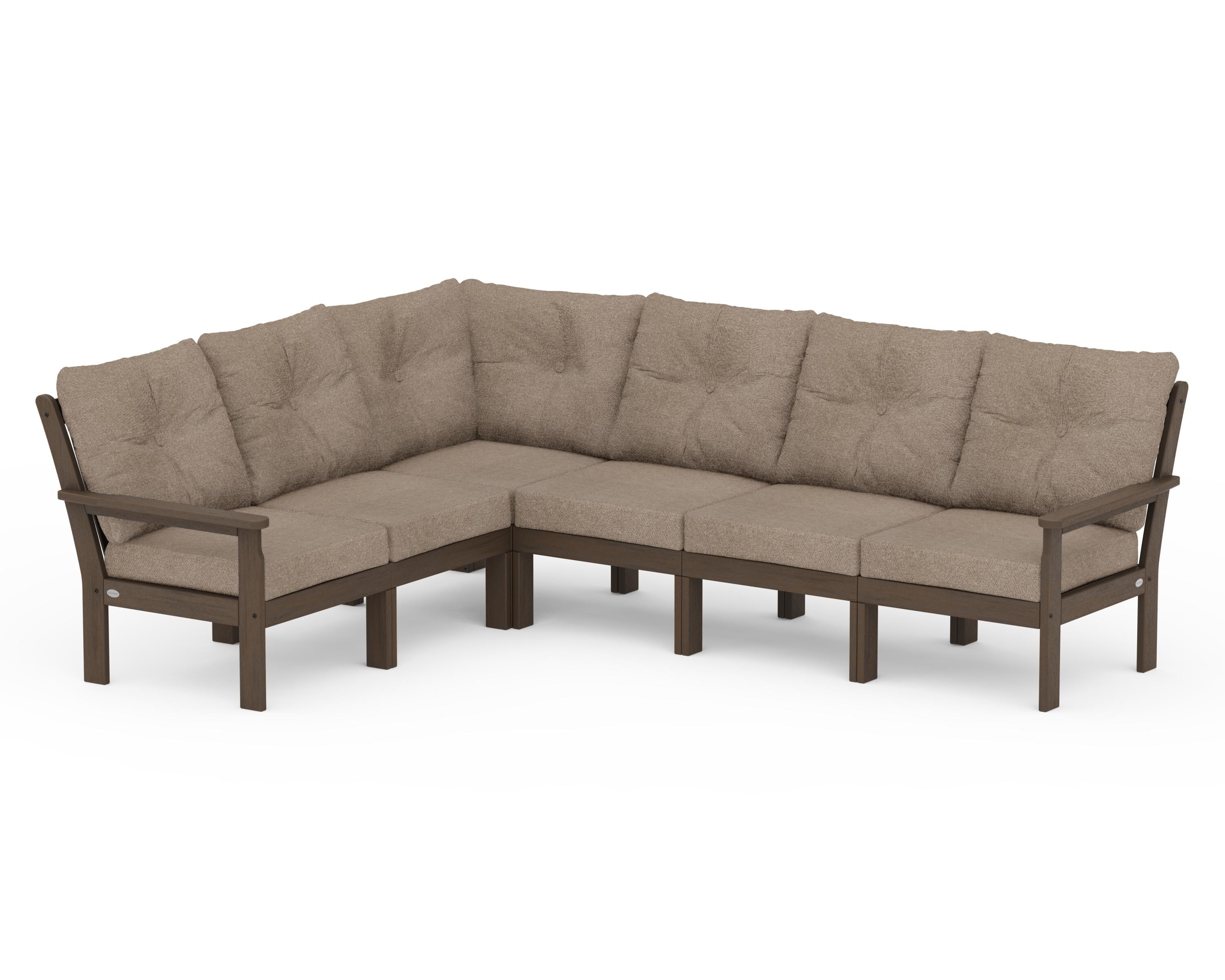 POLYWOOD Vineyard 6-Piece Sectional in Kona / Spiced Burlap