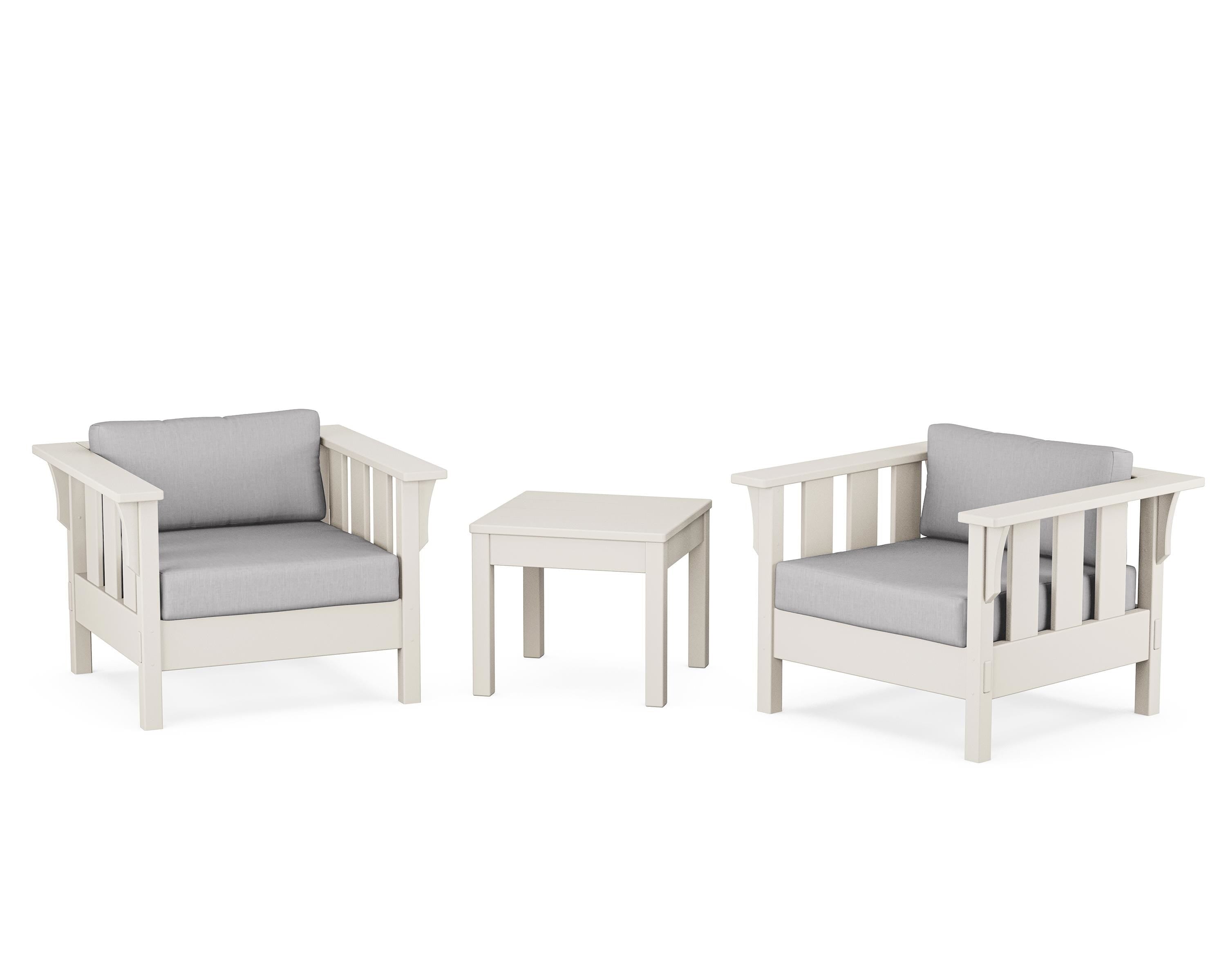 Martha Stewart by POLYWOOD Acadia 3-Piece Deep Seating Set in Sand / Granite