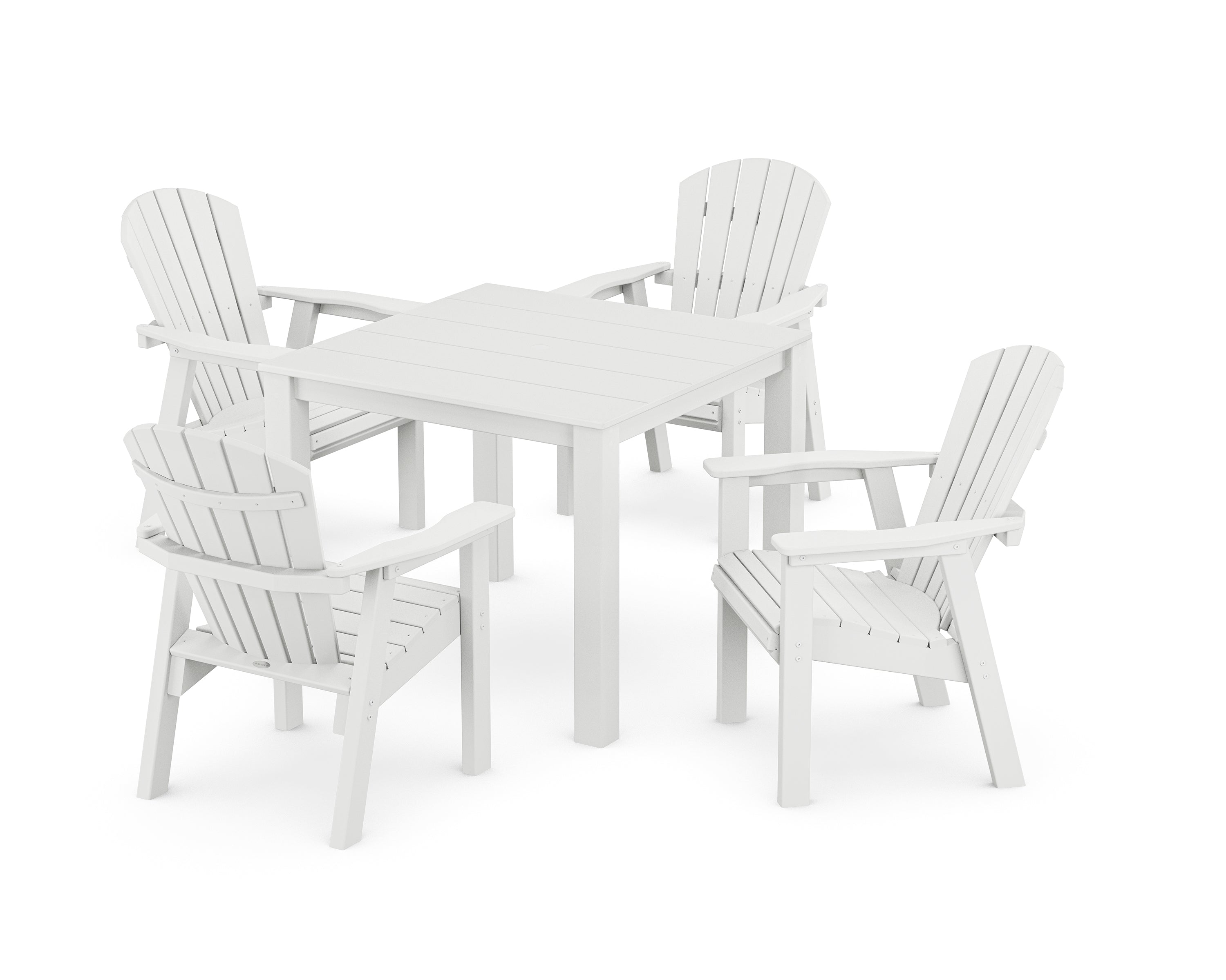 POLYWOOD® Seashell Coast 5-Piece Parsons Dining Set in White