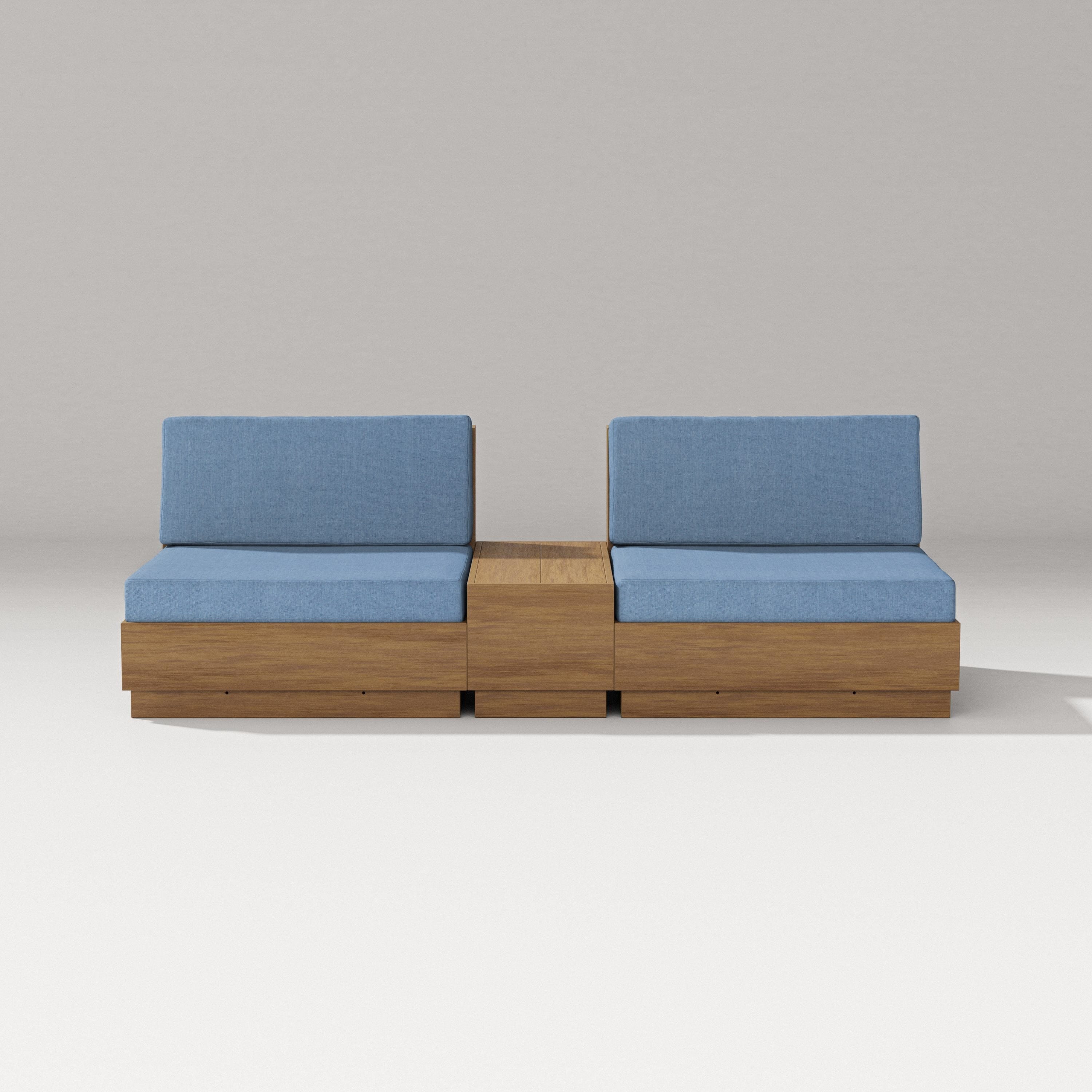 PW Designer Series Elevate Lounge Chair Set in Natural / Sky Blue