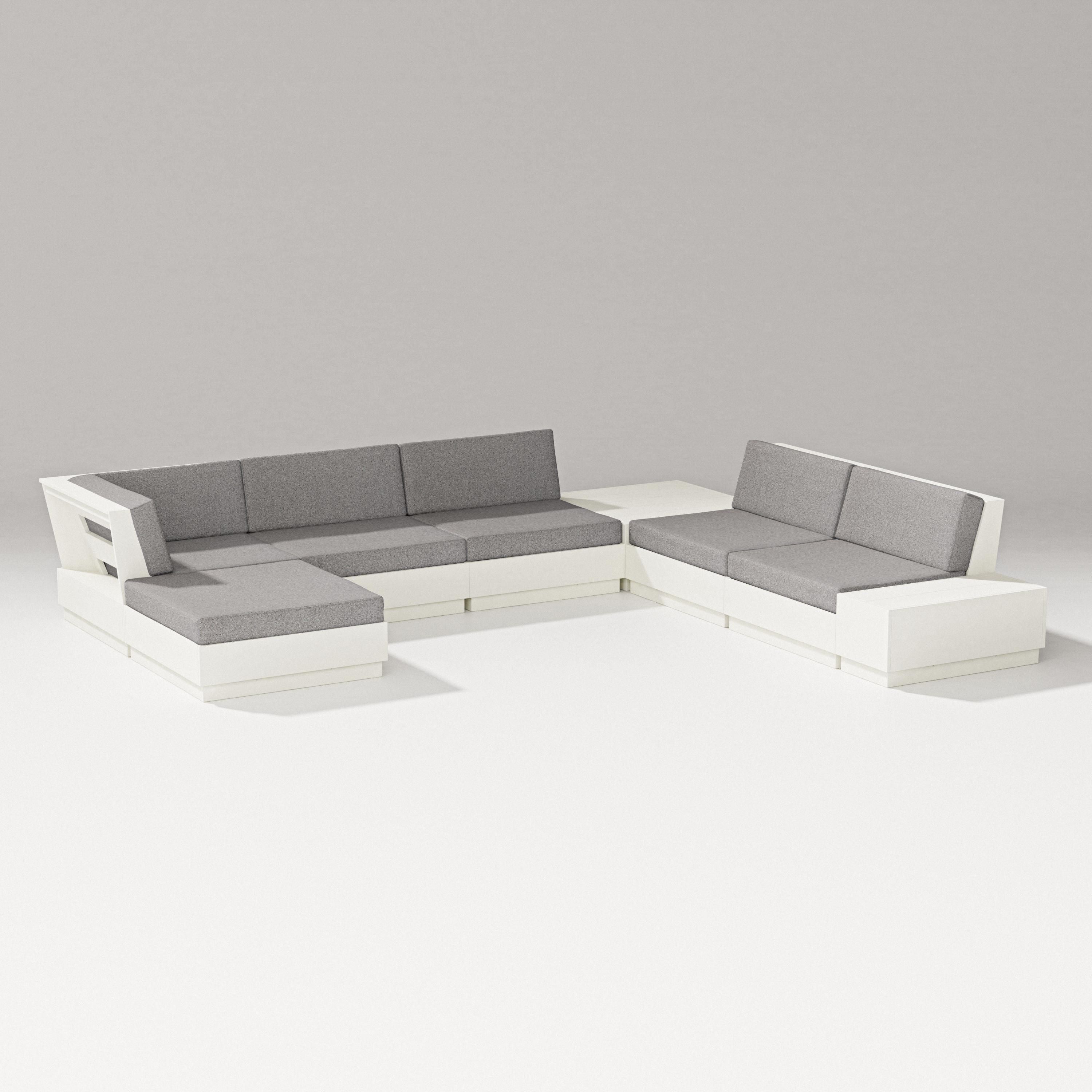PW Designer Series Elevate 8-Piece Corner Sectional in Vintage White / Grey Mist
