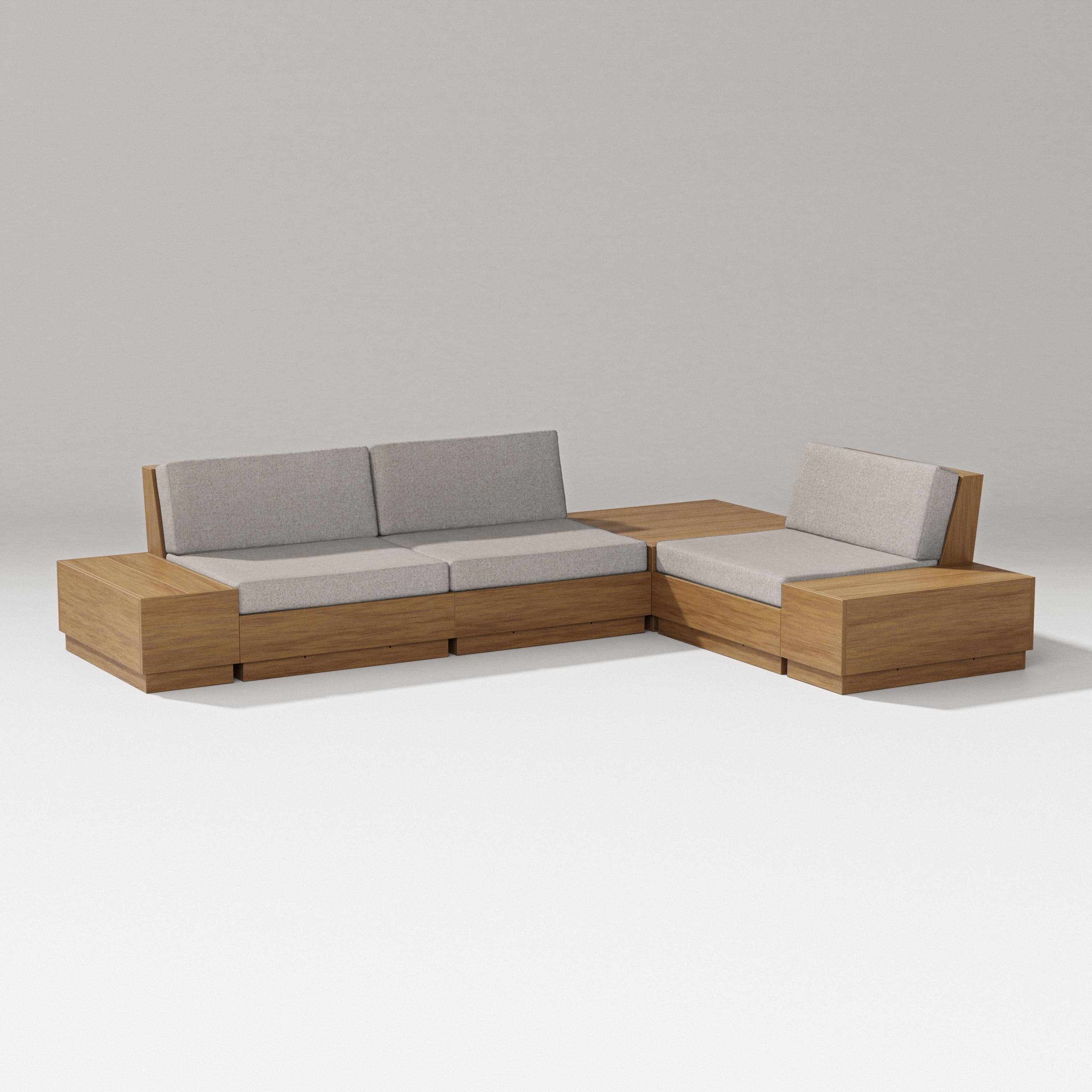 PW Designer Series Elevate 6-Piece Corner Sectional in Natural / Weathered Tweed