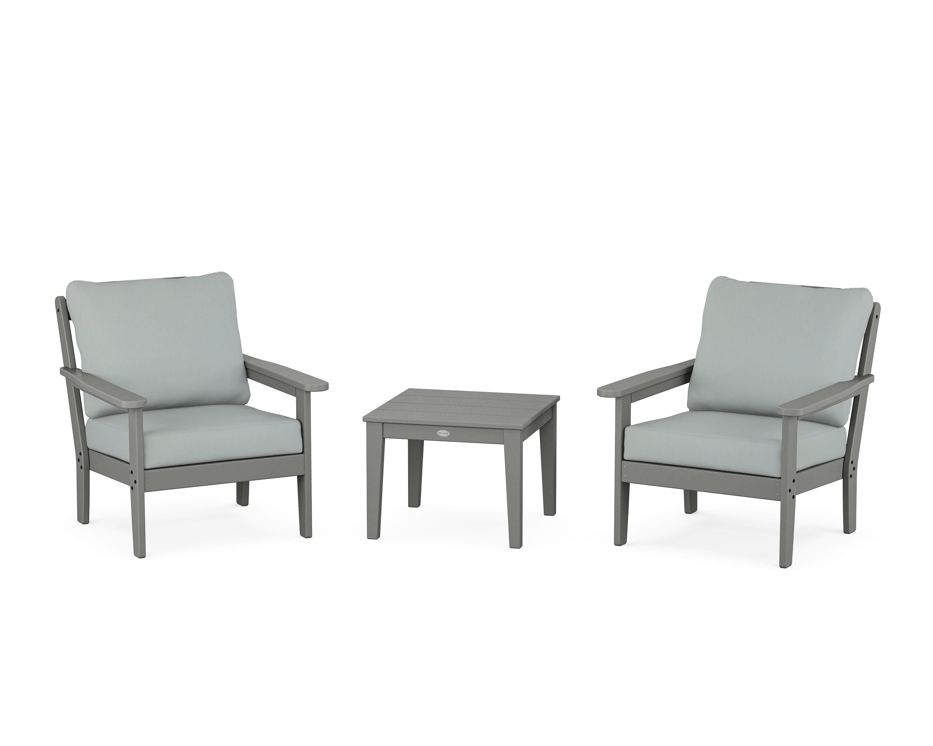 Country Living Cottage 3-Piece Deep Seating Set in Slate Grey / Spa