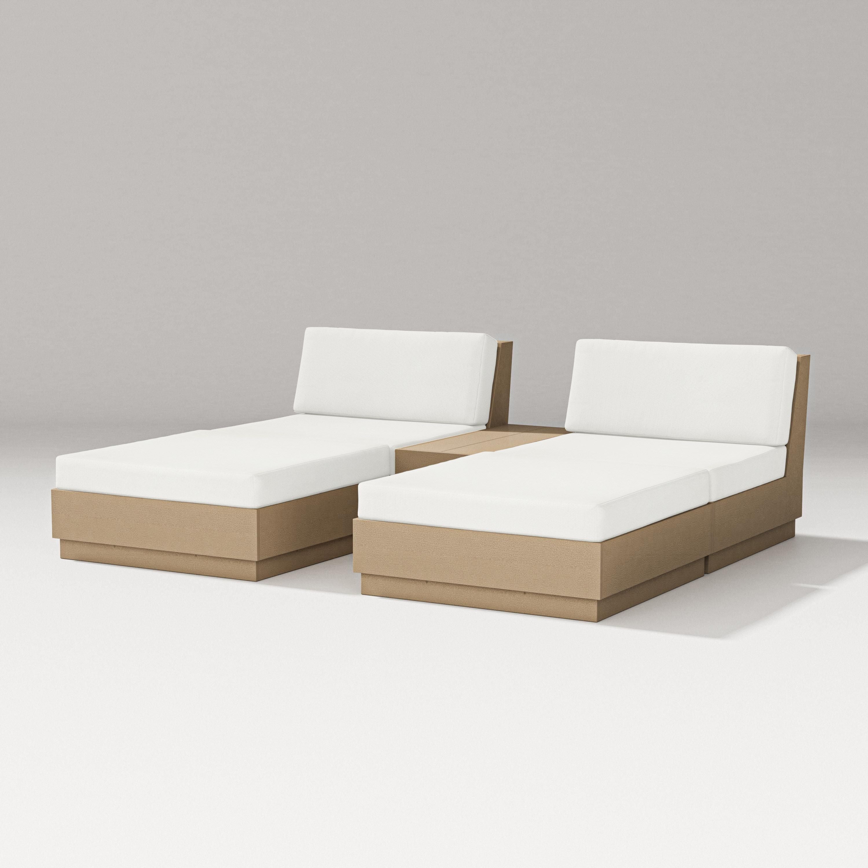 PW Designer Series Elevate Double Chaise Set in Vintage Sahara / Natural Linen