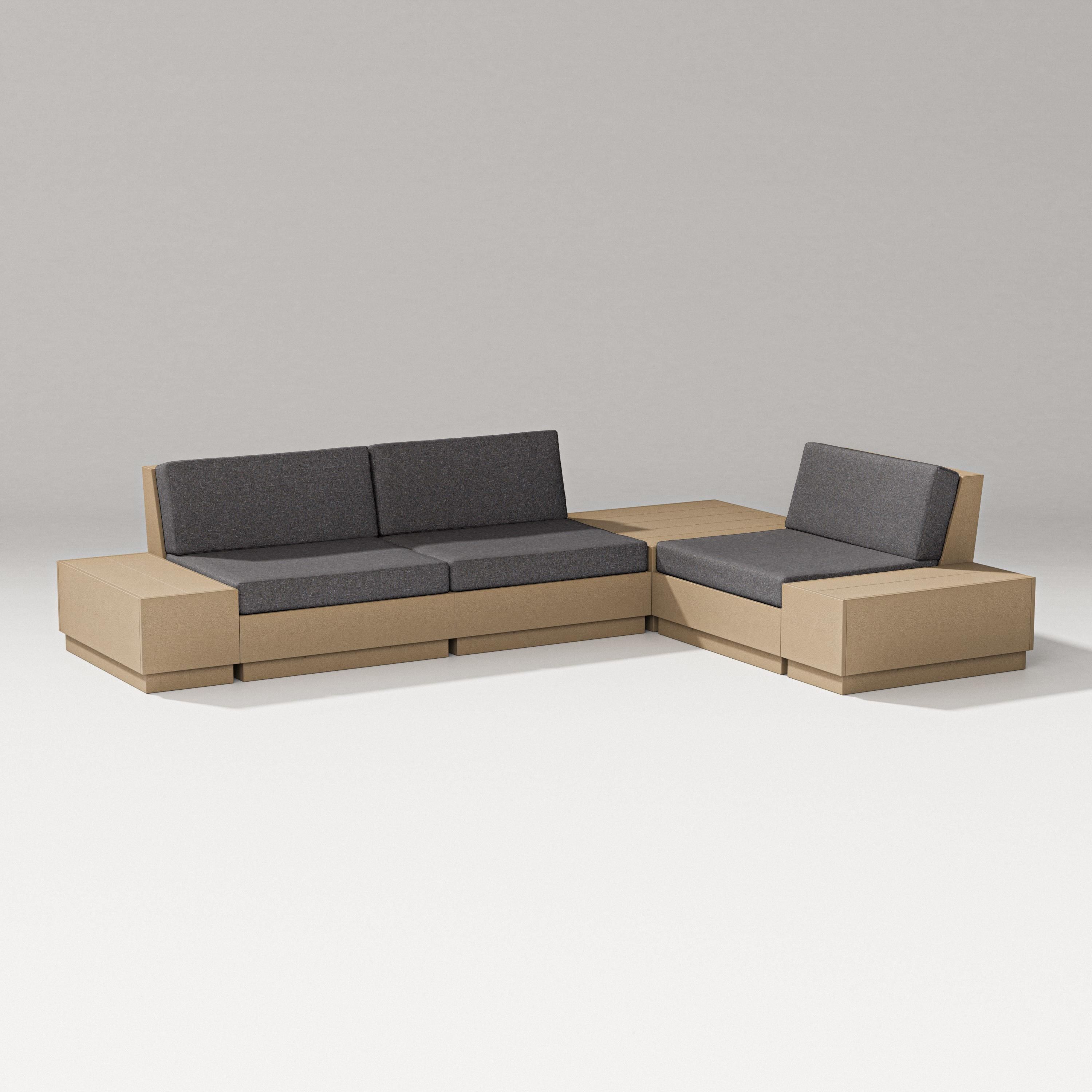 PW Designer Series Elevate 6-Piece Corner Sectional in Vintage Sahara / Ash Charcoal
