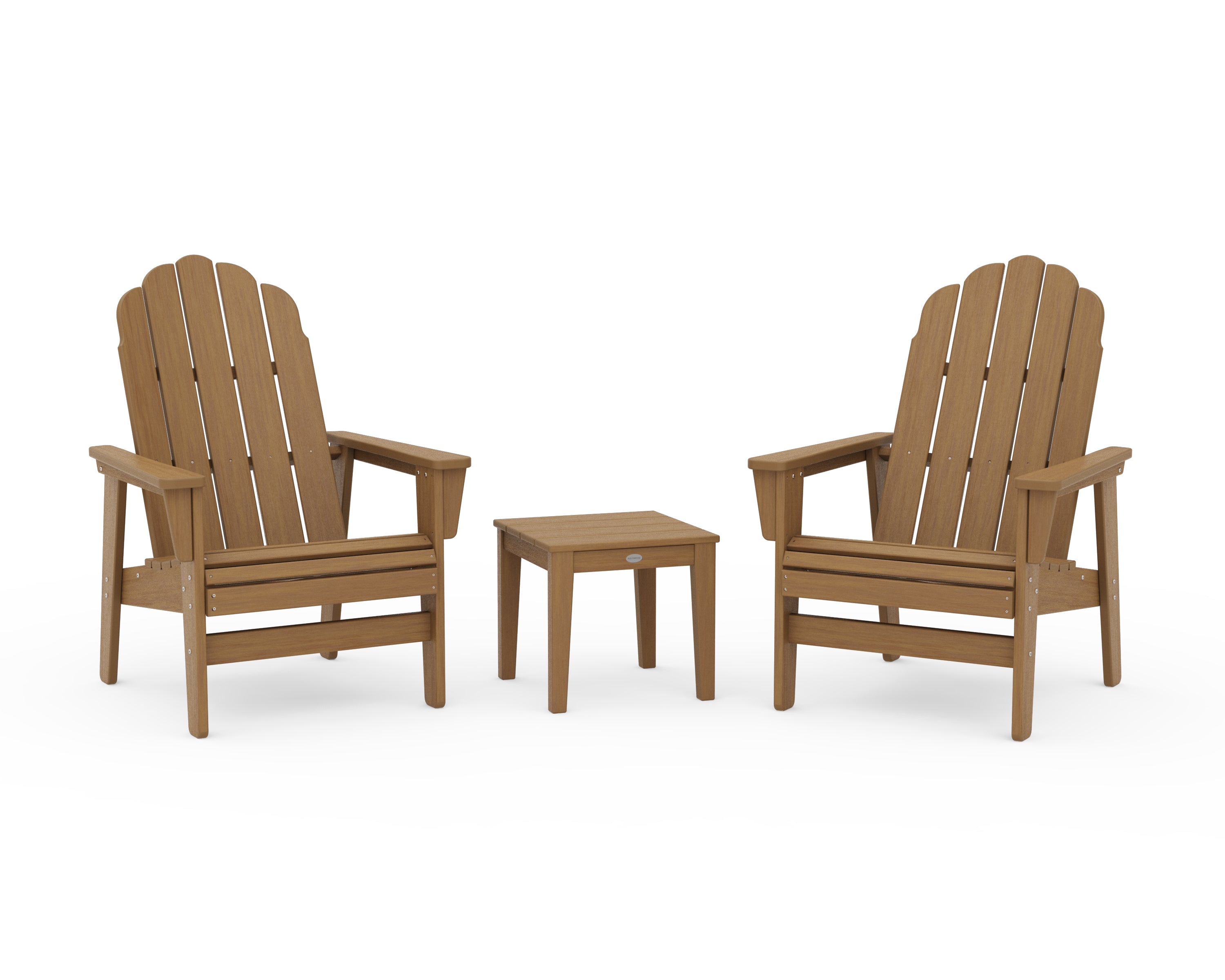 POLYWOOD 3-Piece Vineyard Grand Upright Adirondack Set in Natural