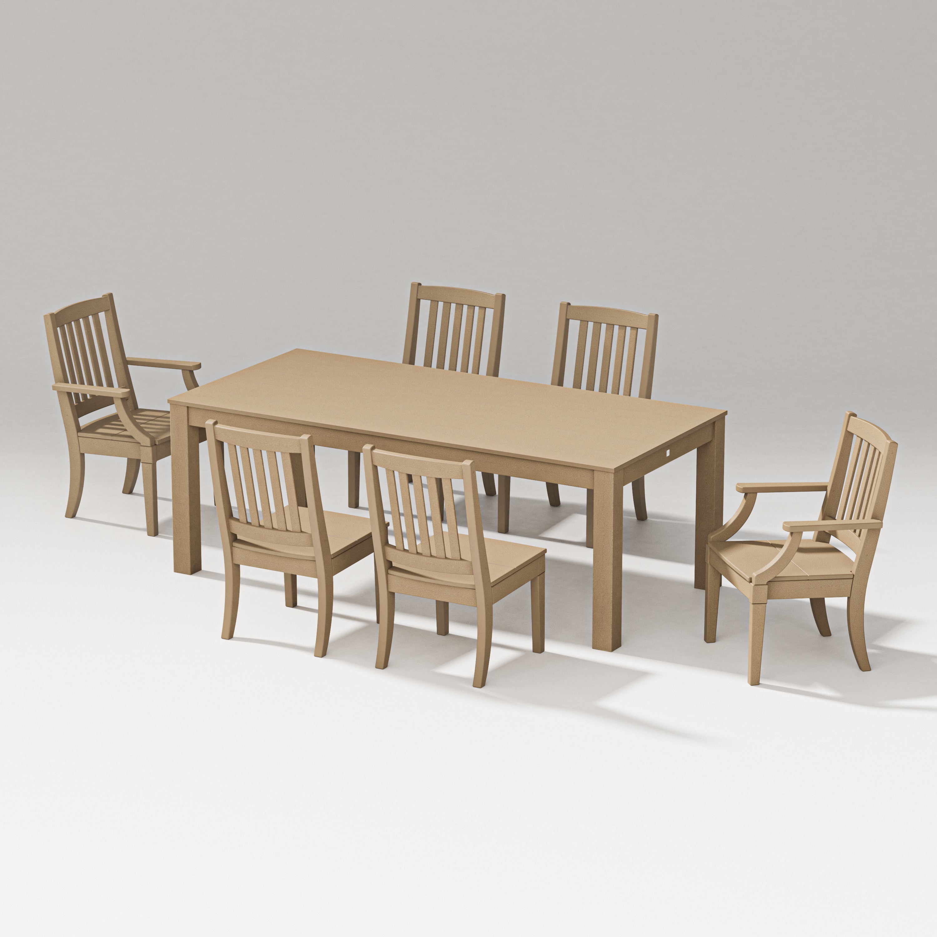 PW Designer Series Estate 7-Piece Parsons Table Dining Set in Vintage Sahara