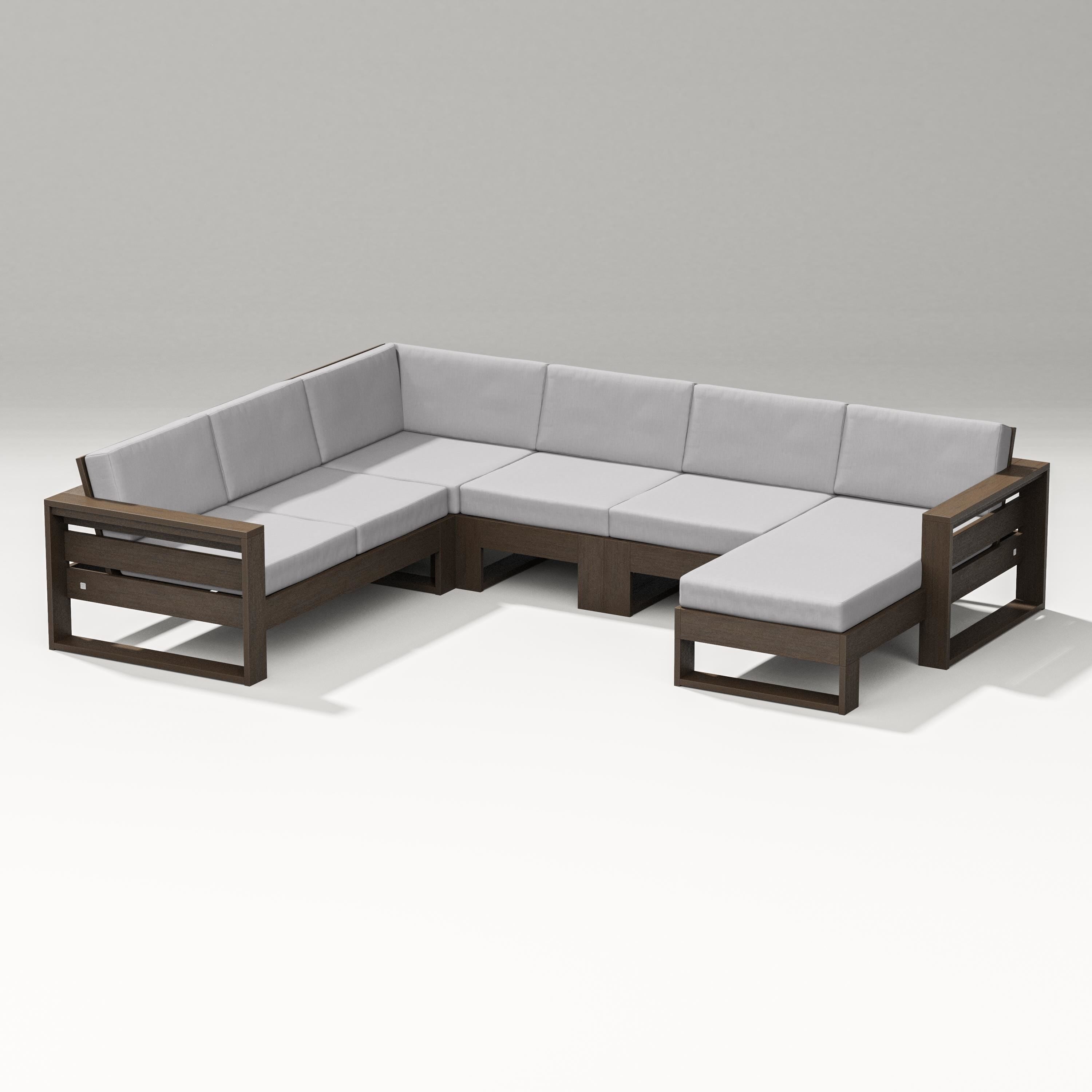 PW Designer Series Latitude Corner Sectional with Right Chaise in Kona / Granite