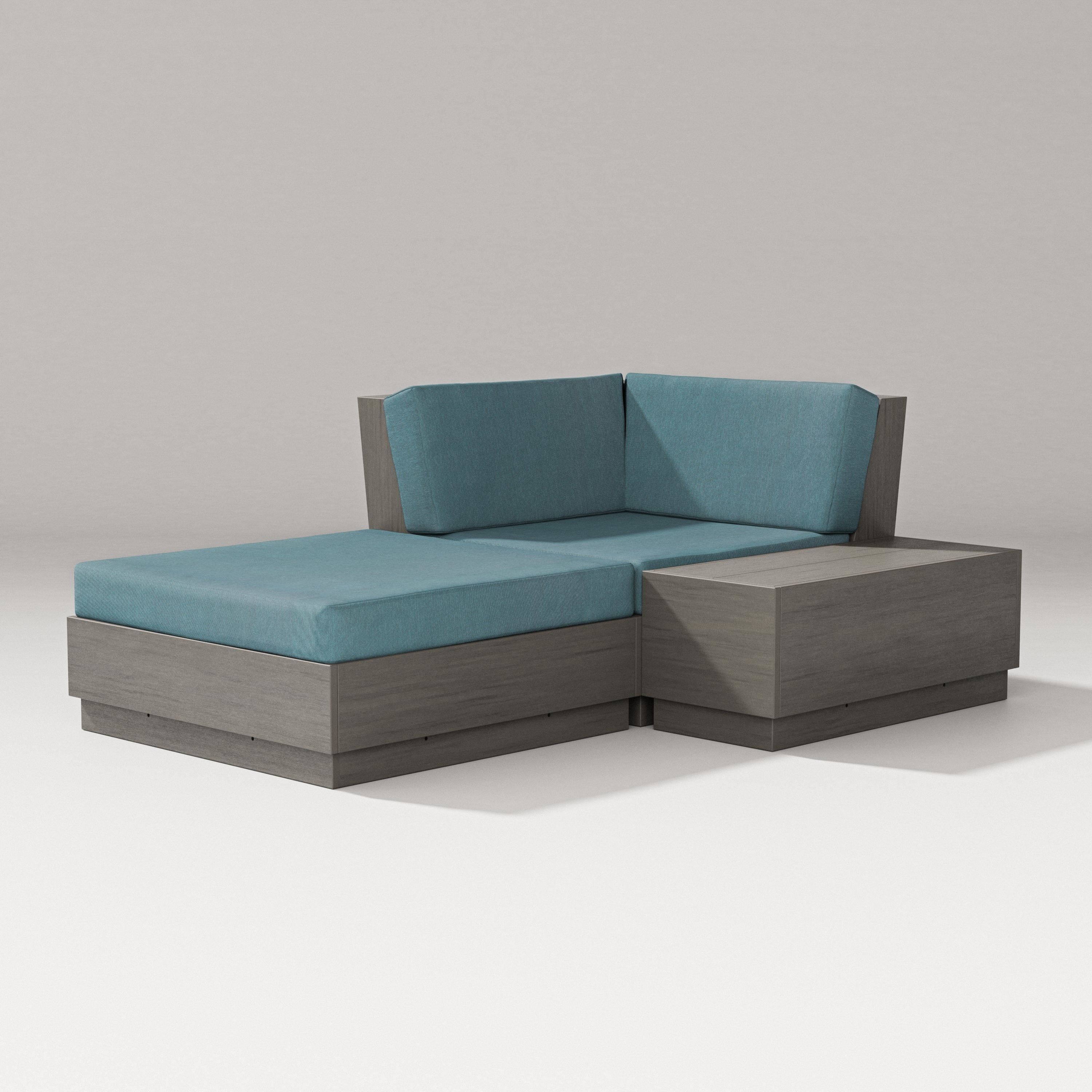 PW Designer Series Elevate Corner Chaise in Driftwood / Ocean Teal