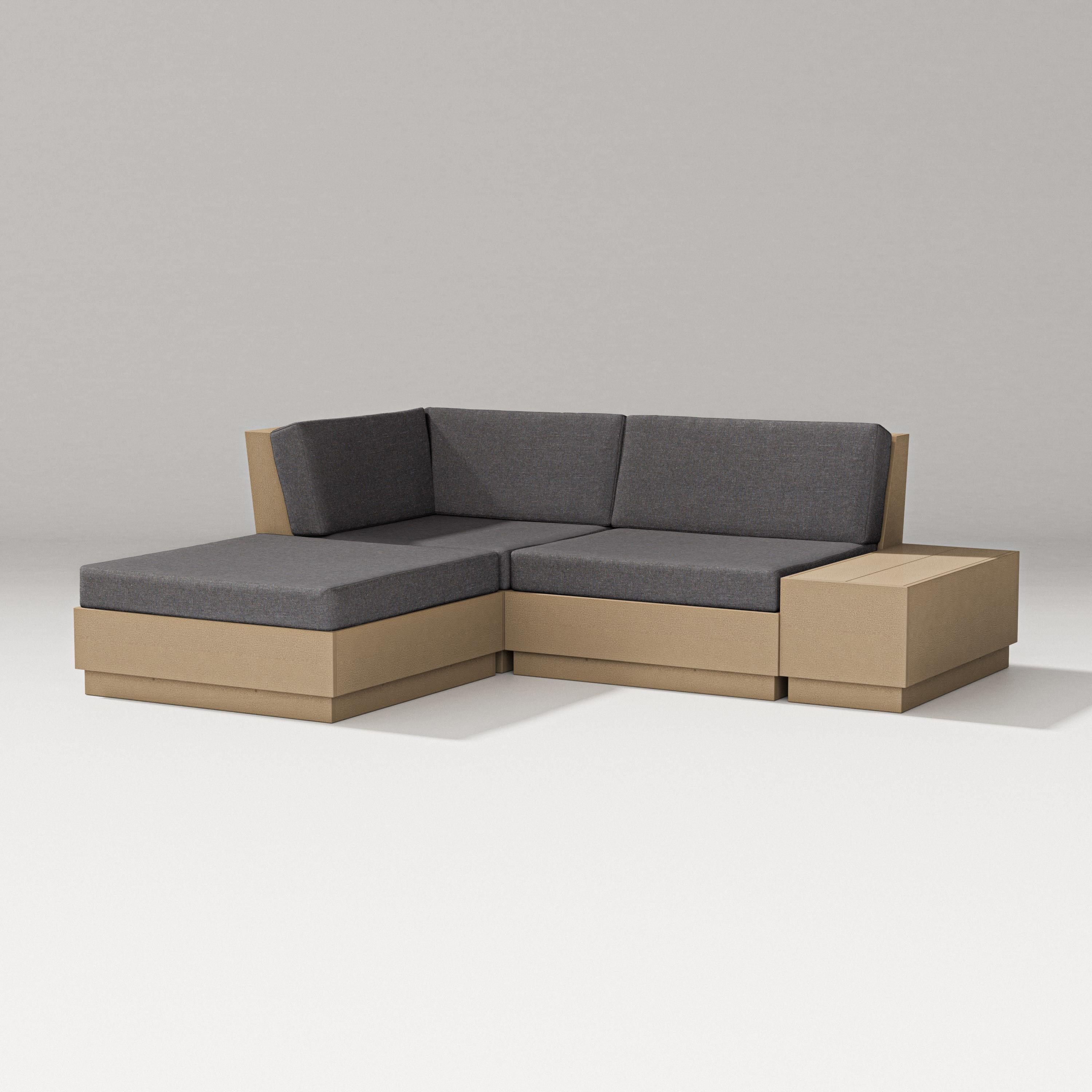PW Designer Series Elevate Loveseat Sectional with Chaise in Vintage Sahara / Ash Charcoal