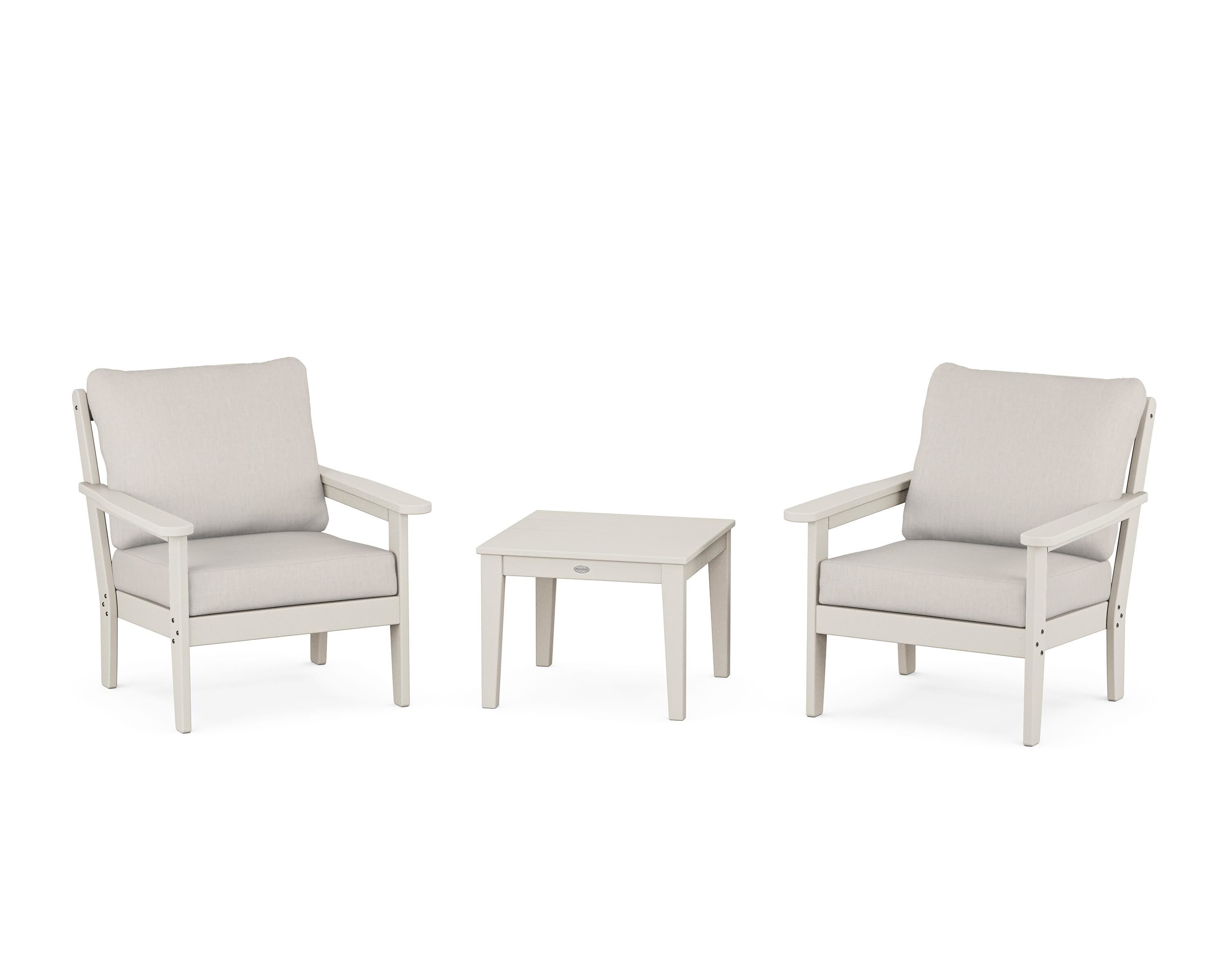 Country Living Cottage 3-Piece Deep Seating Set in Sand / Cast Ash