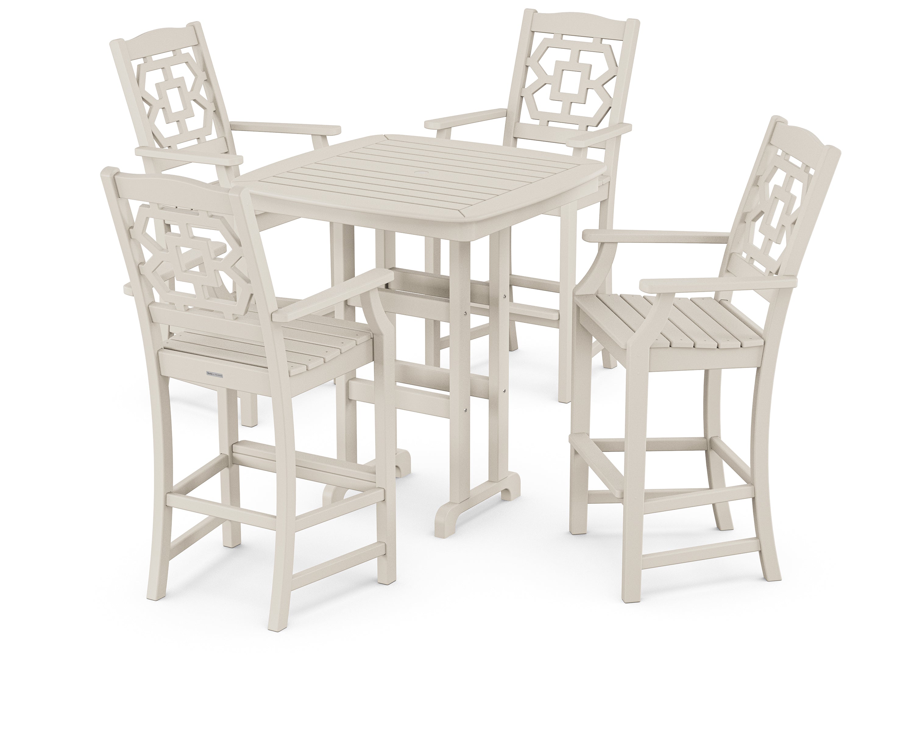 Martha Stewart by POLYWOOD Chinoiserie 5-Piece Bar Set in Sand