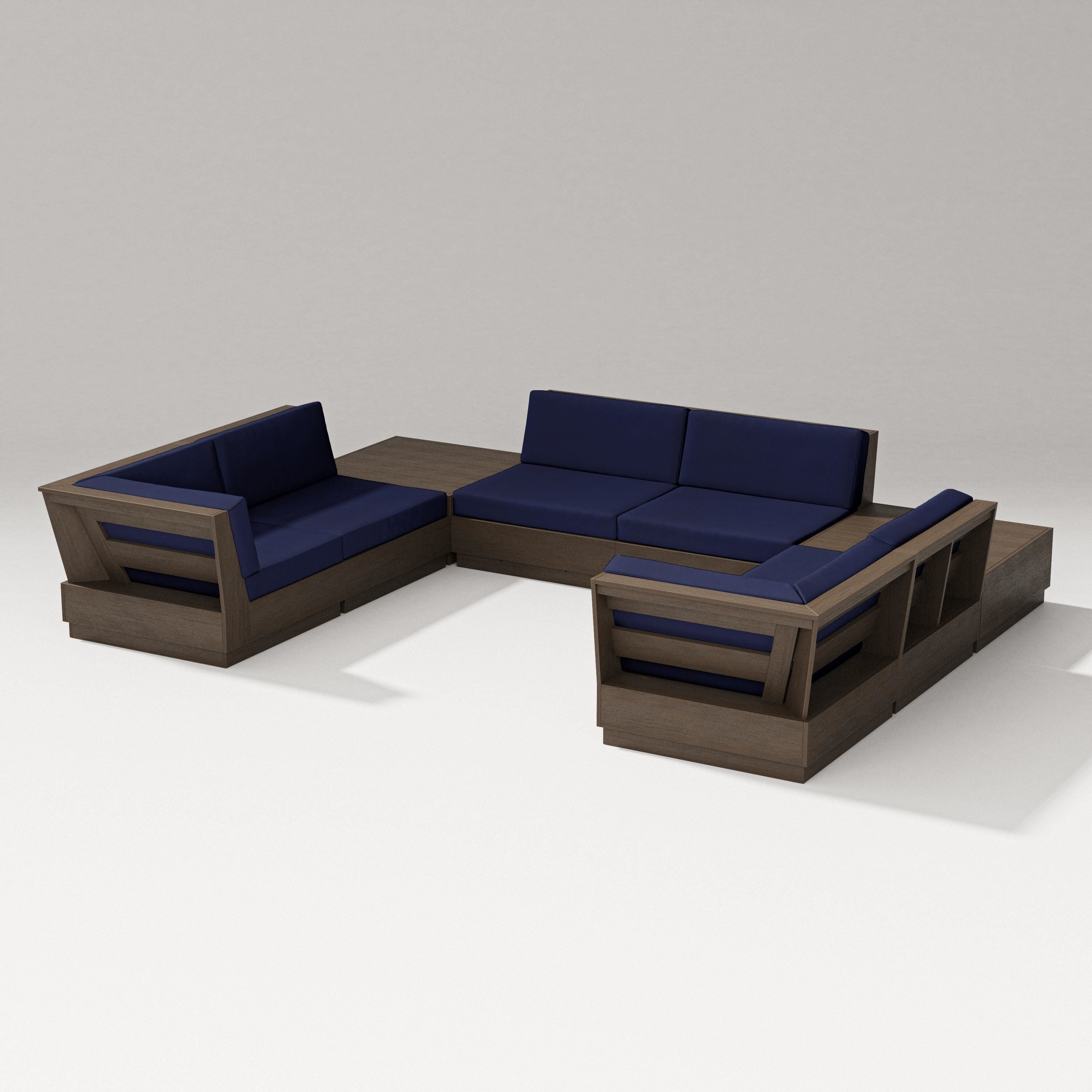 PW Designer Series Elevate 8-Piece U-Shaped Sectional in Kona / Navy