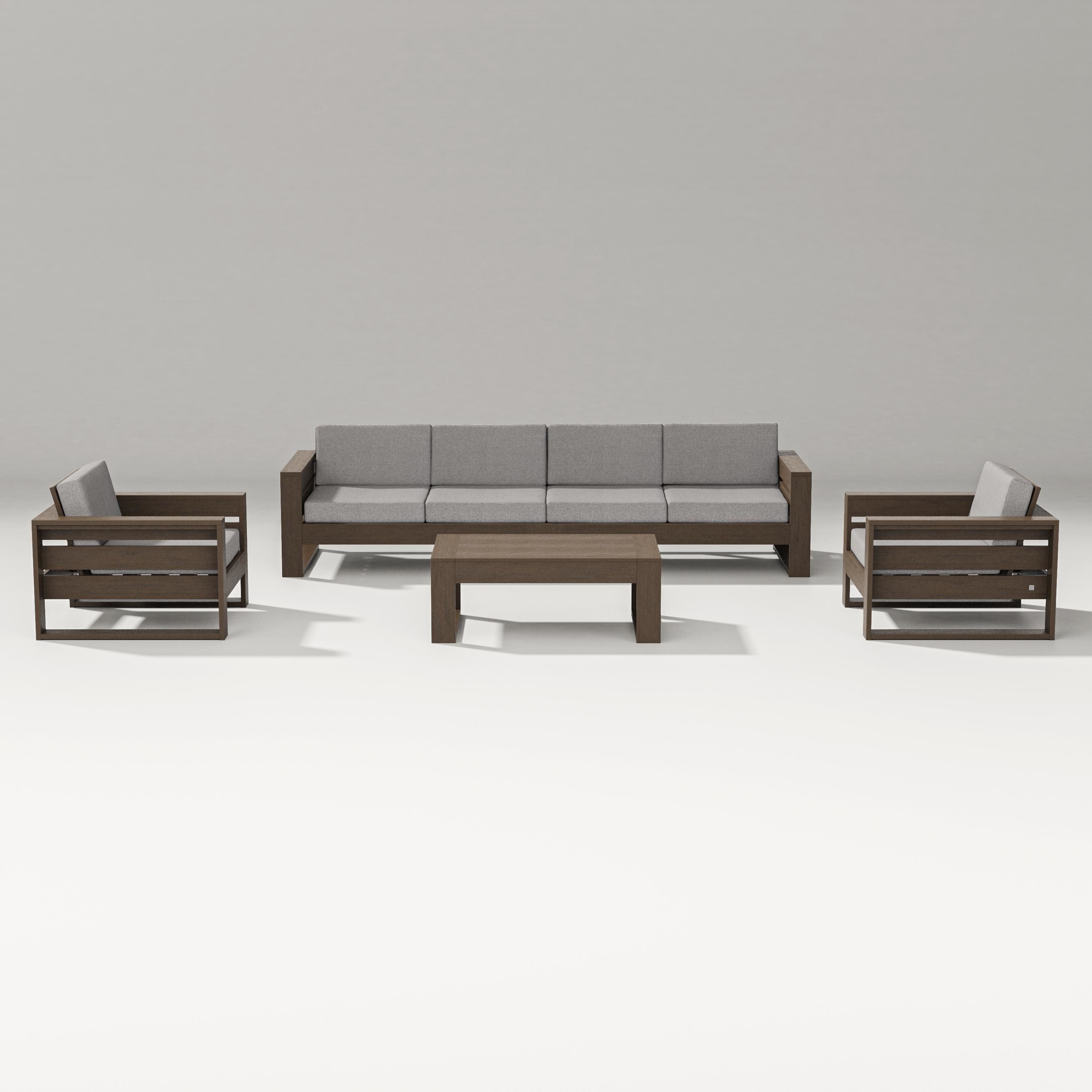 PW Designer Series Latitude 5-Piece Lounge Sofa Set in Kona / Grey Mist