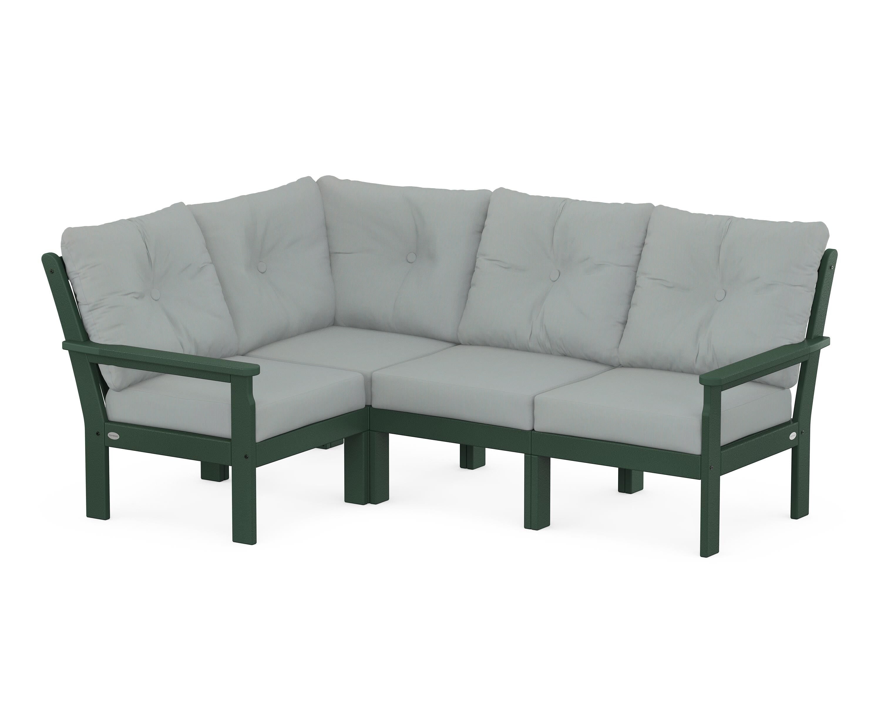 POLYWOOD Vineyard 4-Piece Sectional in Green / Spa