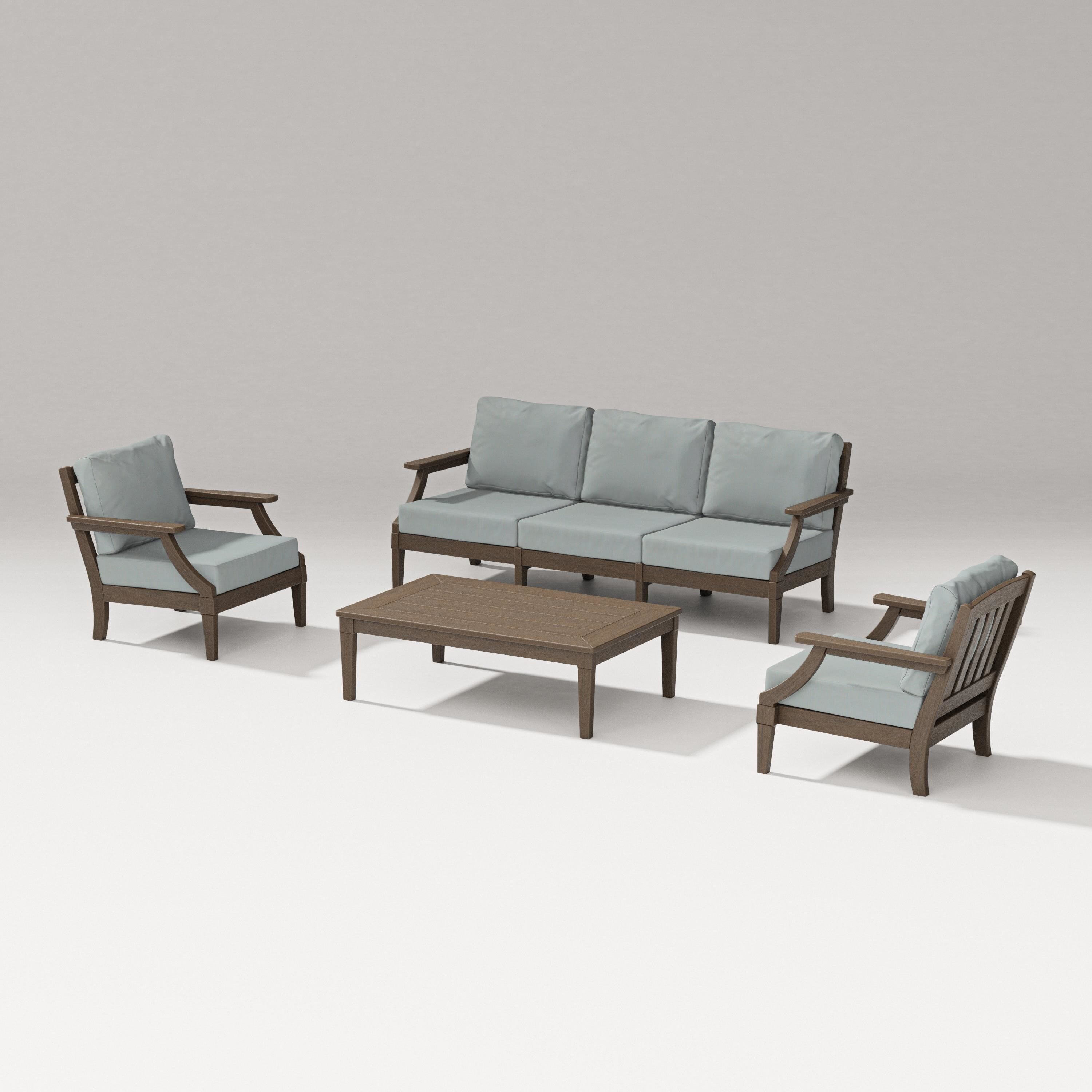 PW Designer Series Estate 4-Piece Lounge Sofa Set in Kona / Spa