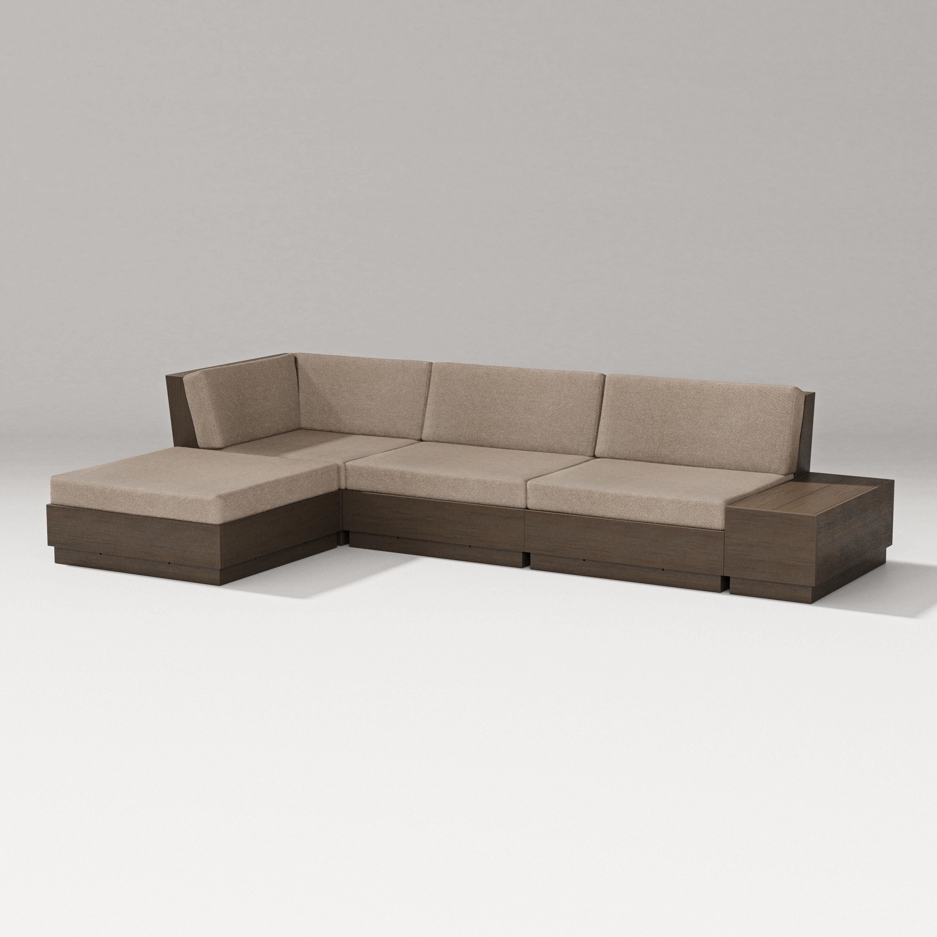 PW Designer Series Elevate Chaise Sectional in Kona / Spiced Burlap