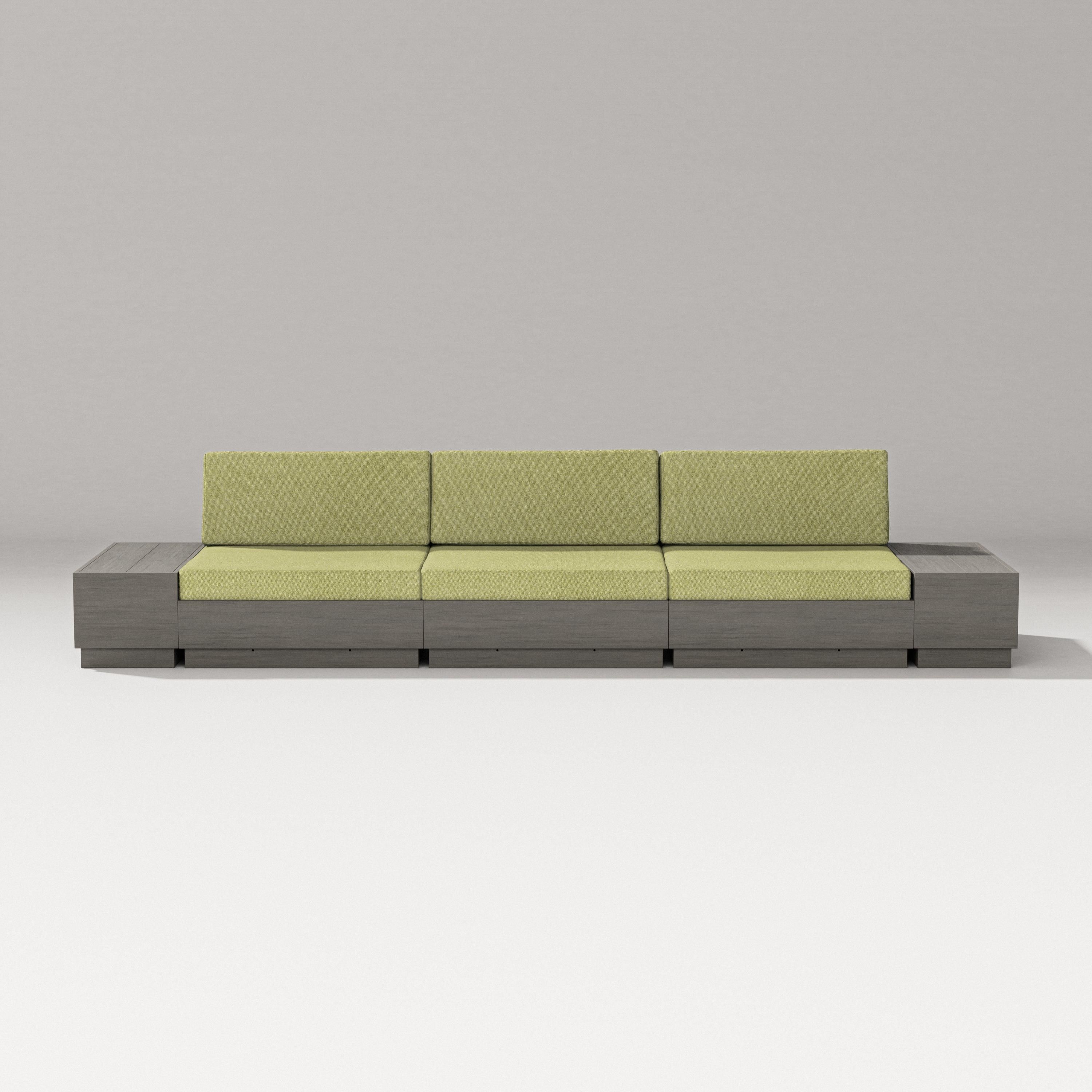 PW Designer Series Elevate Straight Sectional in Driftwood / Chartreuse Boucle