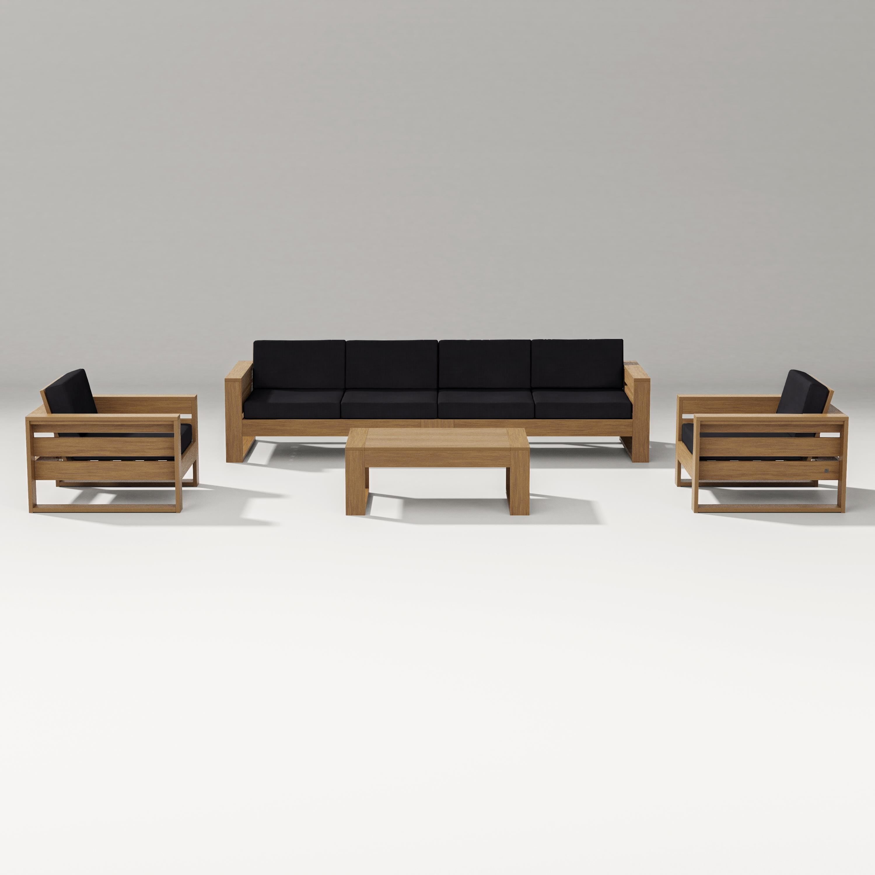 PW Designer Series Latitude 5-Piece Lounge Sofa Set in Natural / Midnight Linen