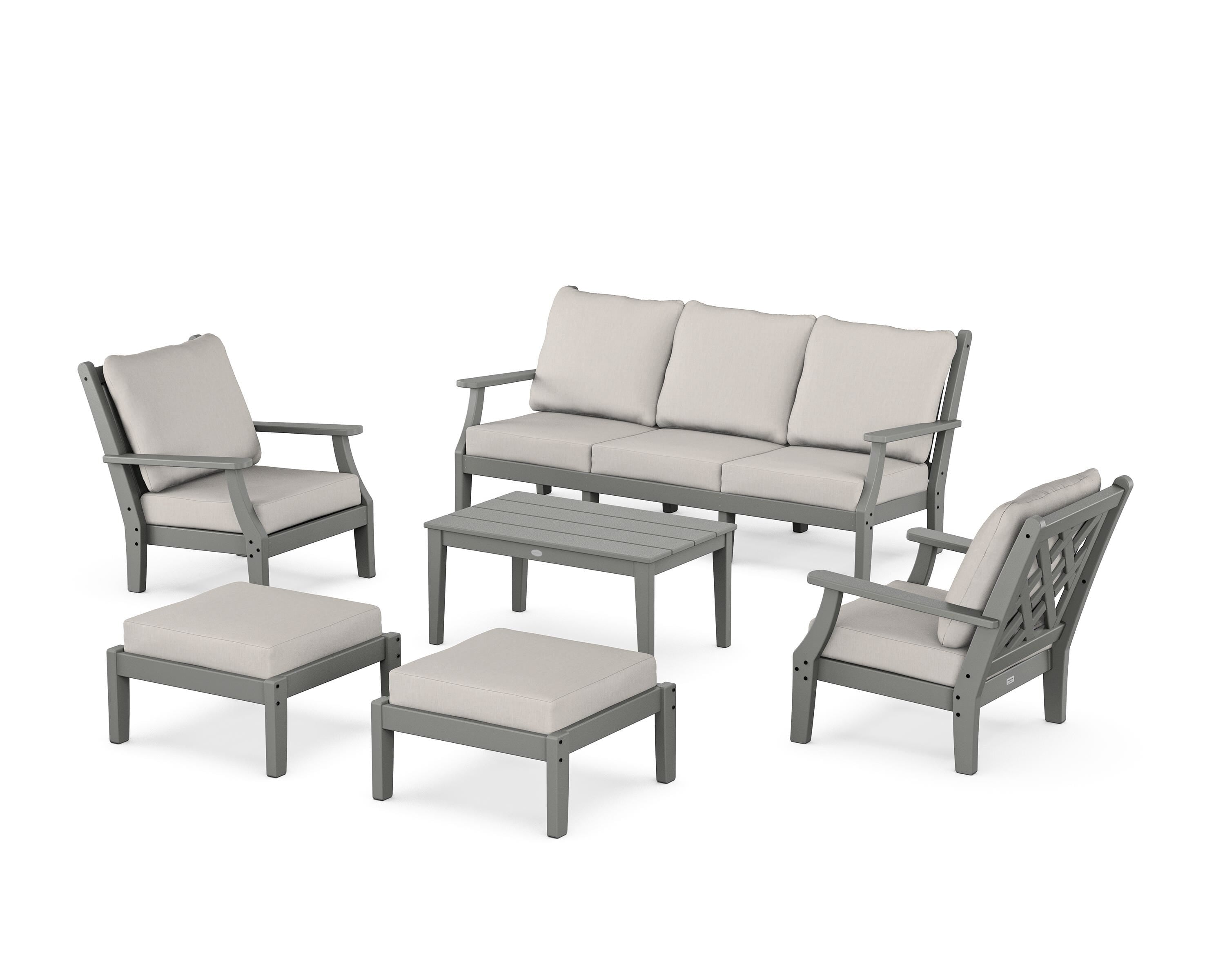 Country Living Wovendale 6-Piece Lounge Sofa Set in Slate Grey / Cast Ash