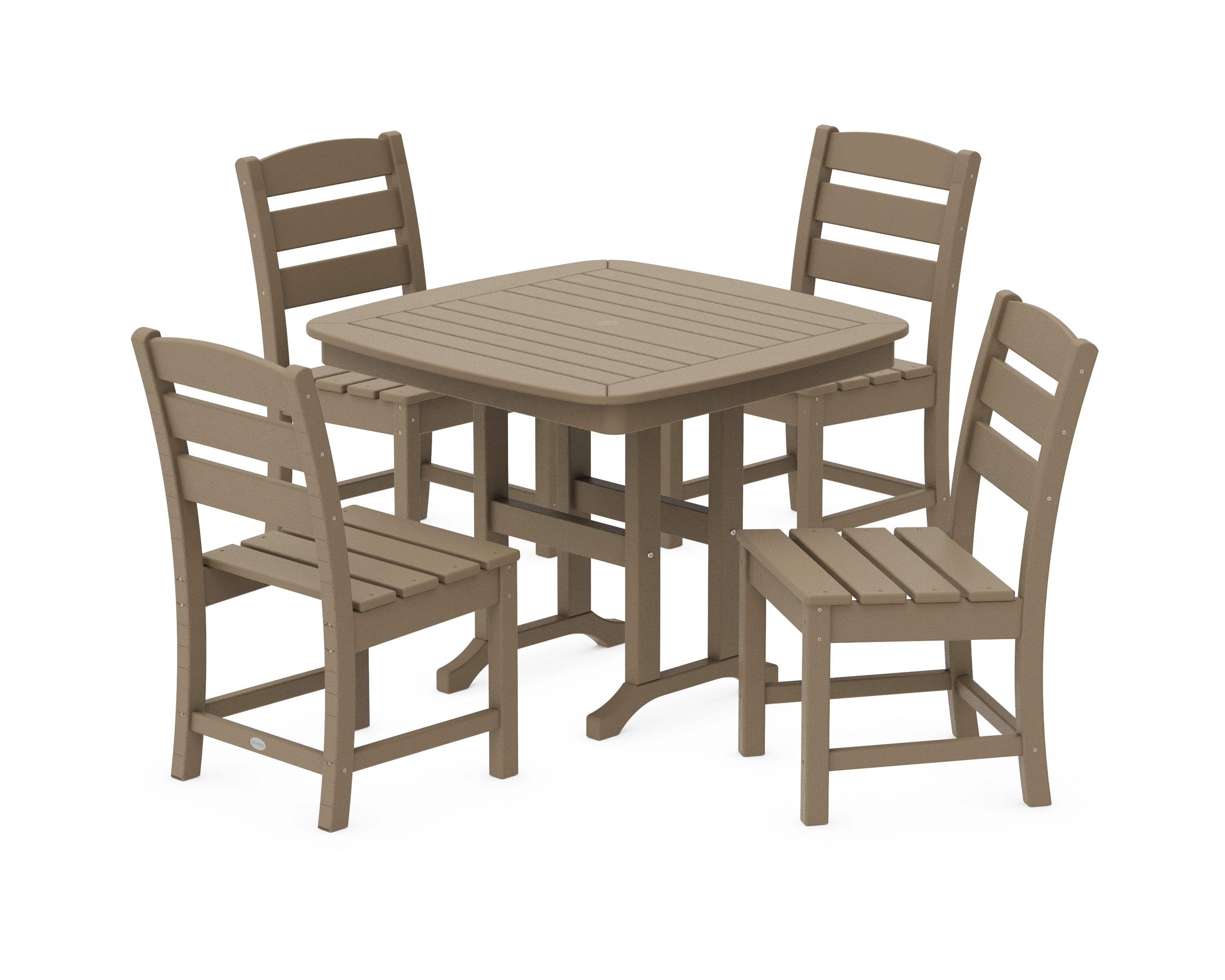 POLYWOOD Lakeside 5-Piece Side Chair Dining Set in Vintage Sahara