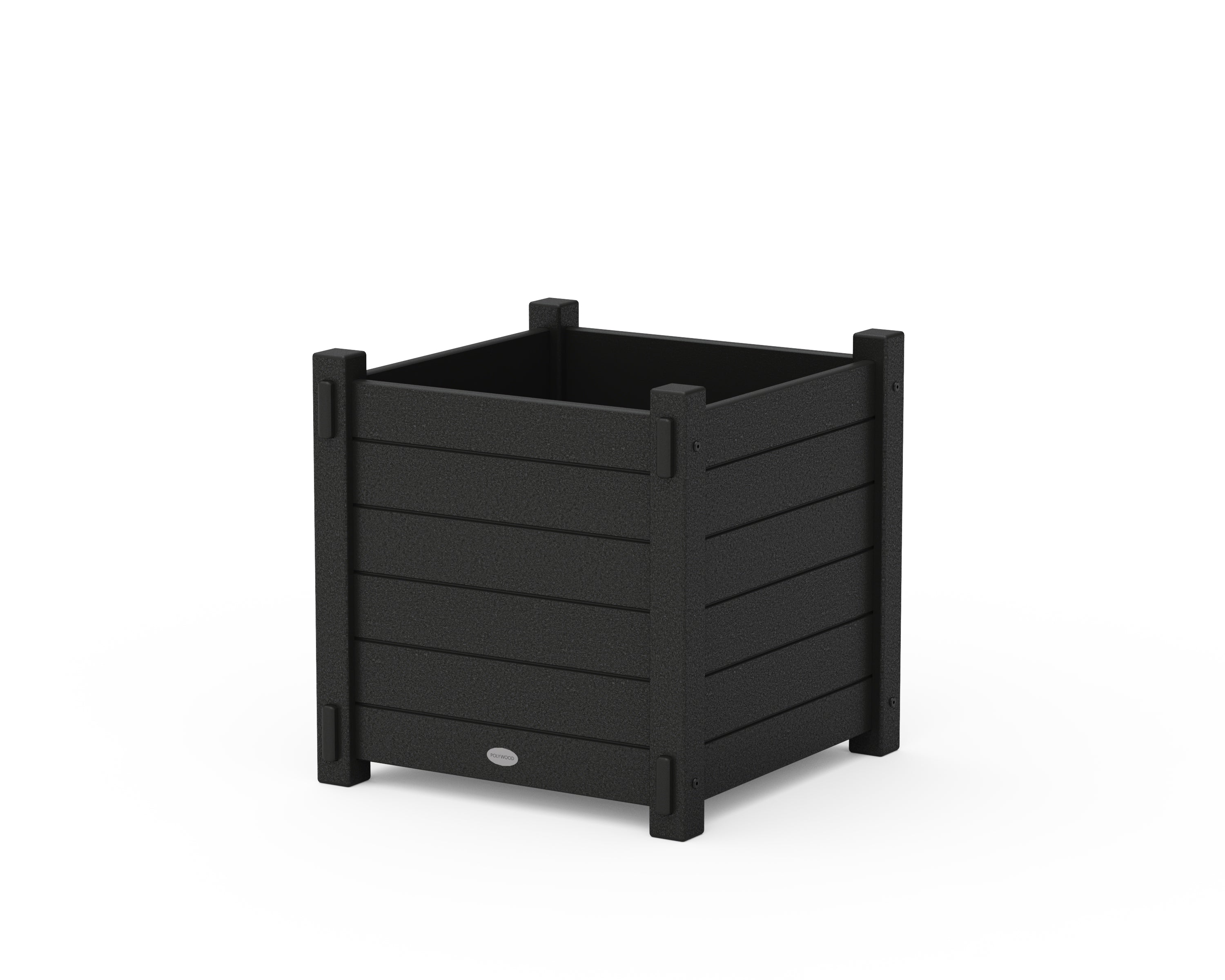 POLYWOOD Nautical Large Square Planter Box in Black