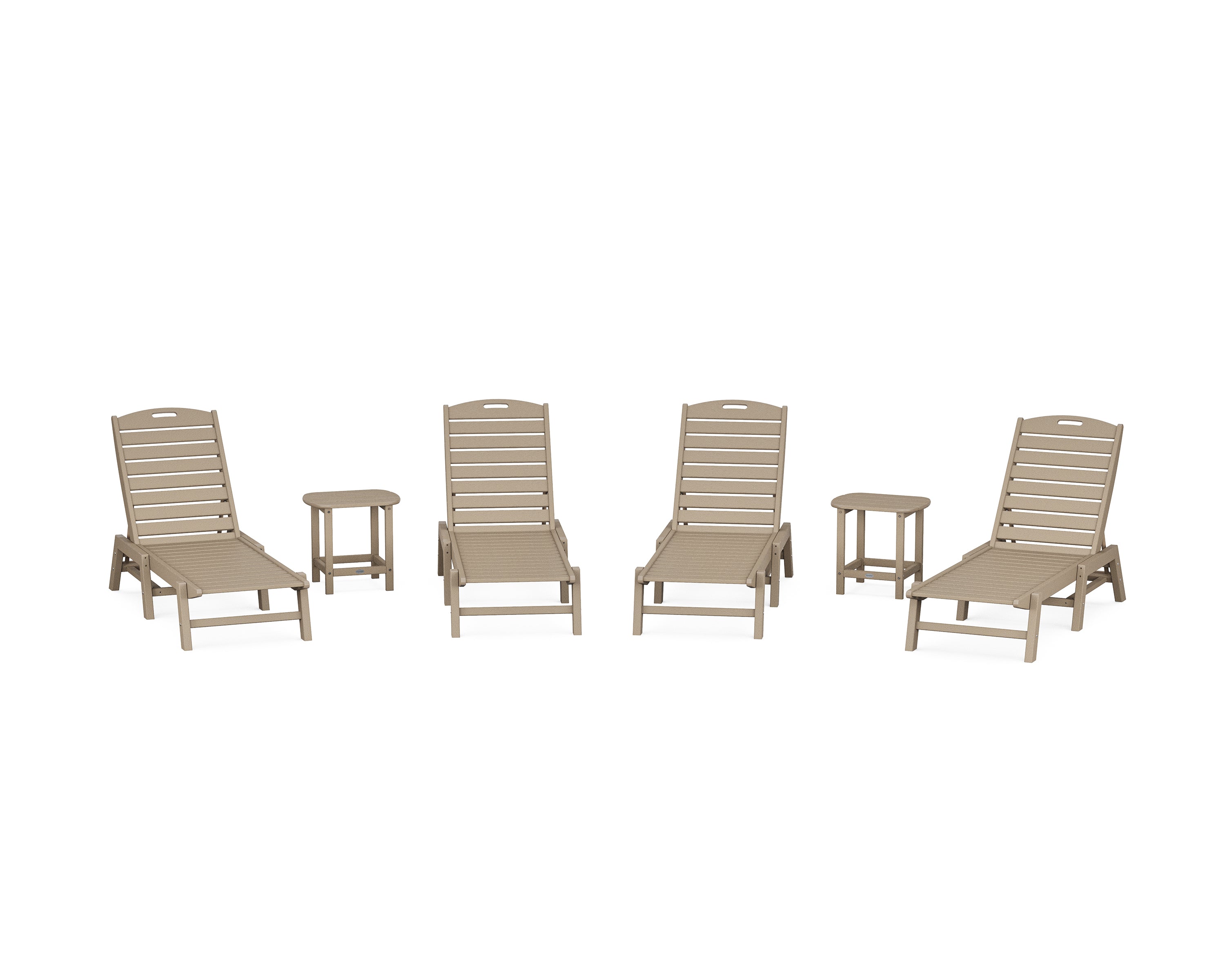 POLYWOOD Nautical Chaise 6-Piece Set in Vintage Sahara
