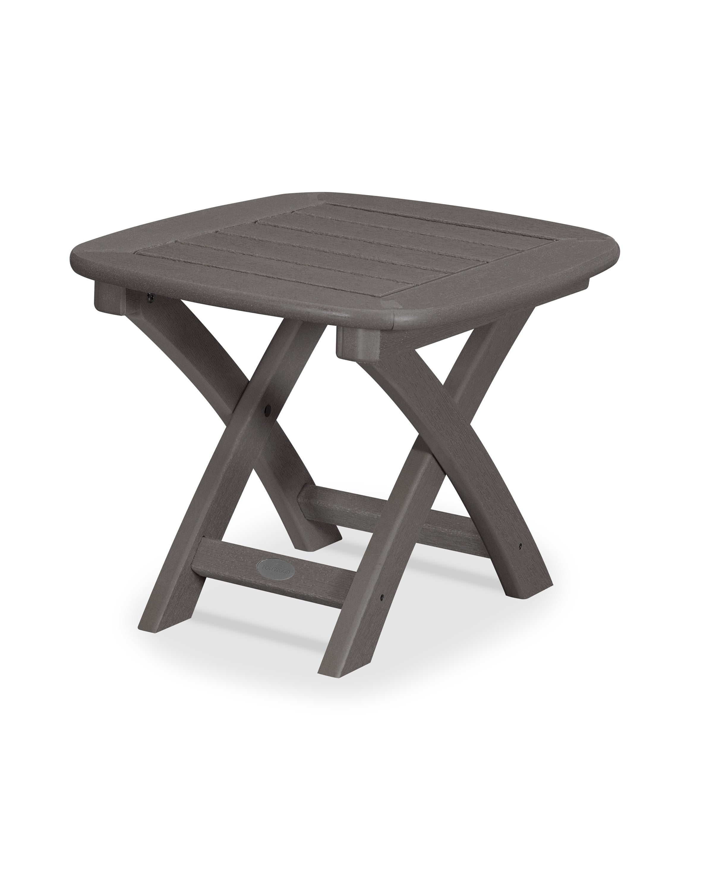 POLYWOOD Nautical 21" x 18" Side Table in Vintage Coffee