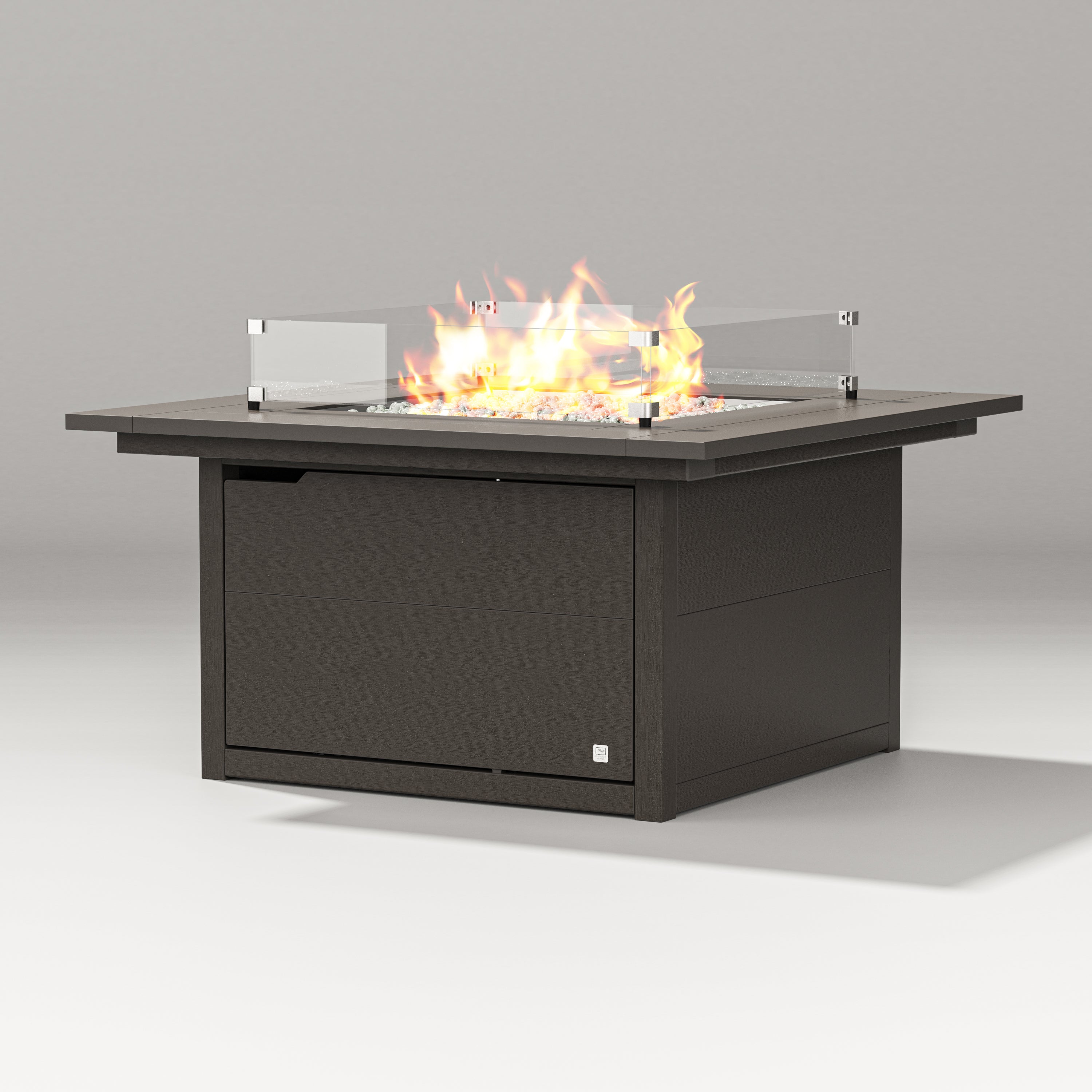 PW Designer Series Cube Fire Table in Vintage Coffee