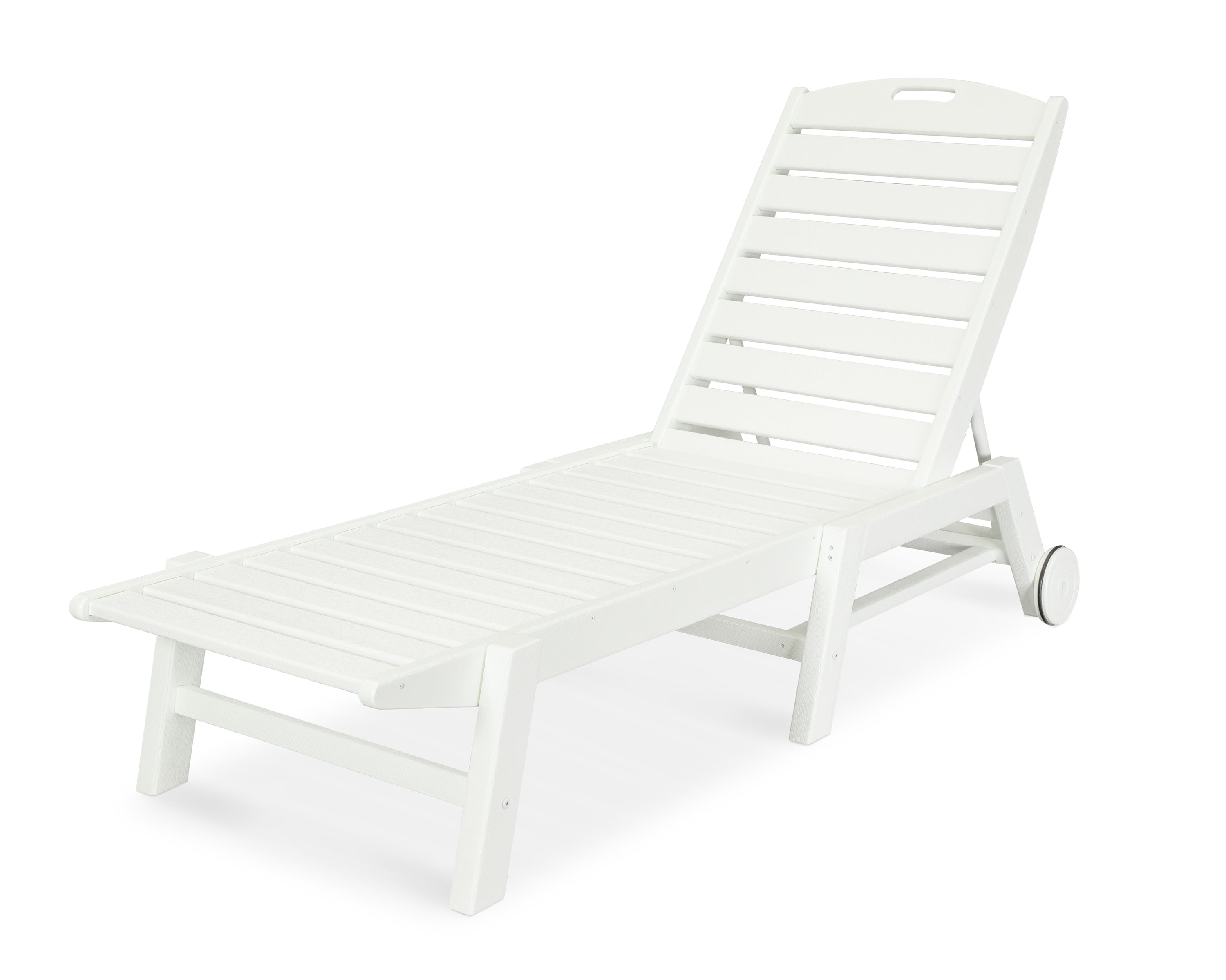 POLYWOOD® Nautical Chaise with Wheels in Vintage White