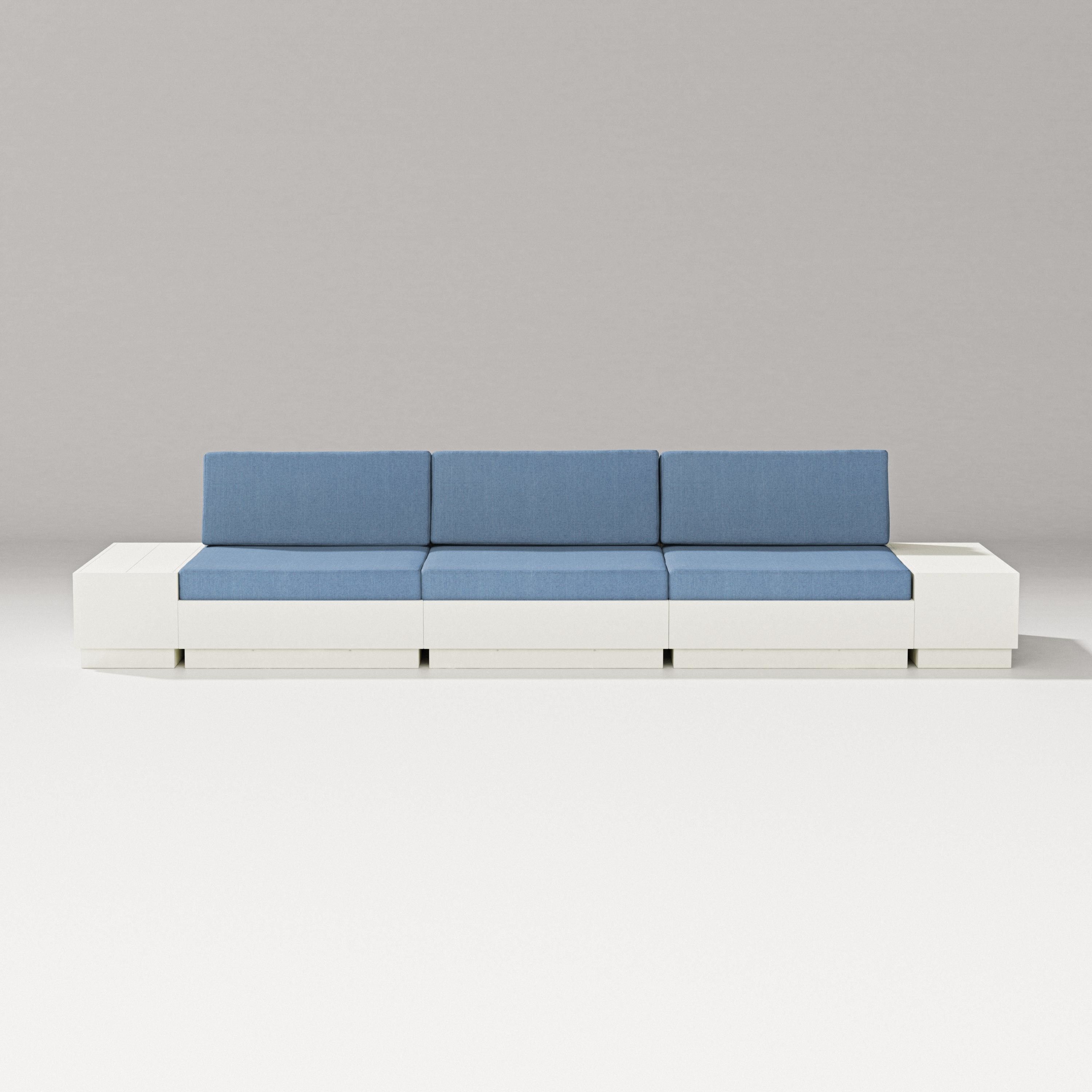 PW Designer Series Elevate Straight Sectional in Vintage White / Sky Blue