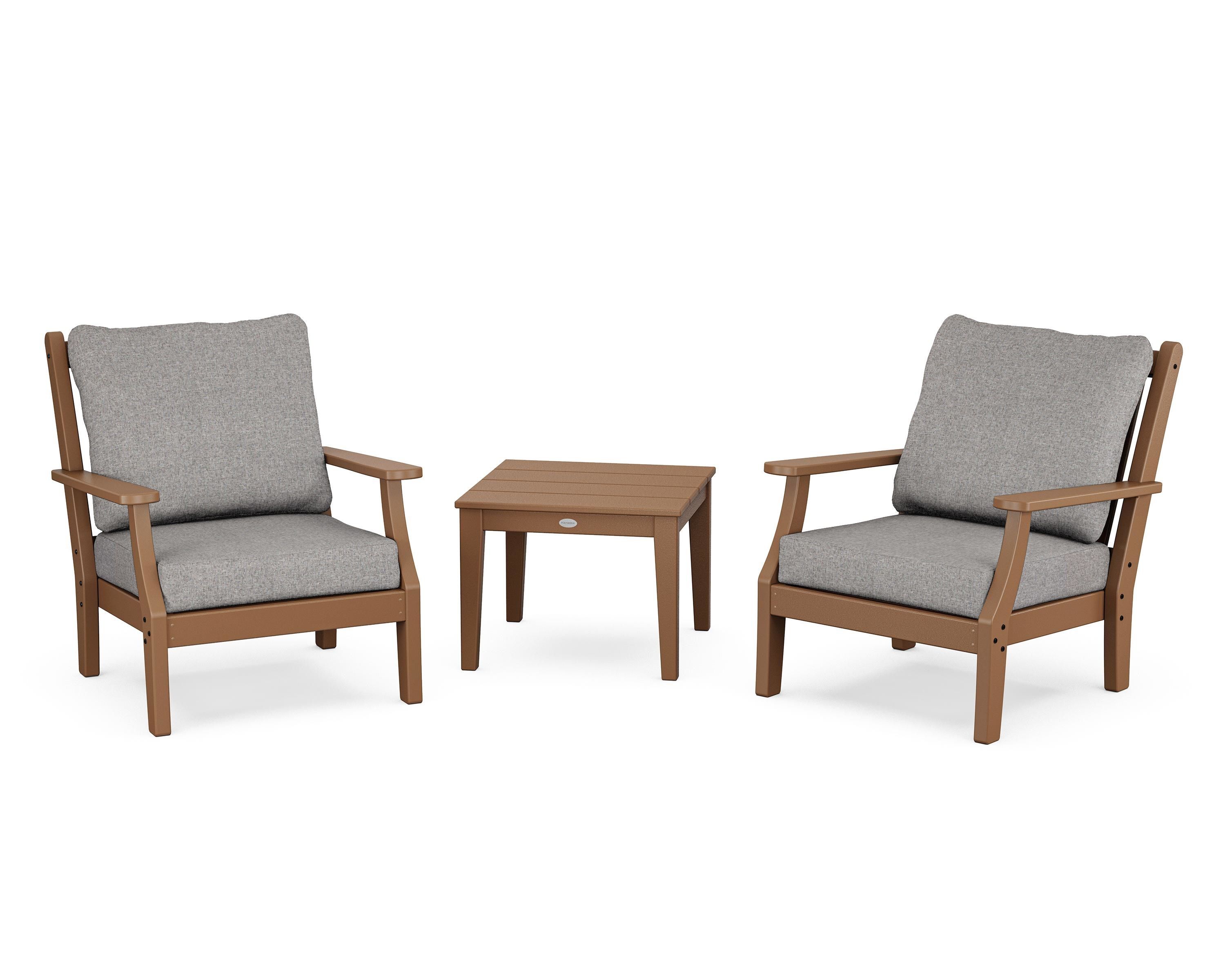 Country Living Wovendale 3-Piece Deep Seating Set in Teak / Grey Mist