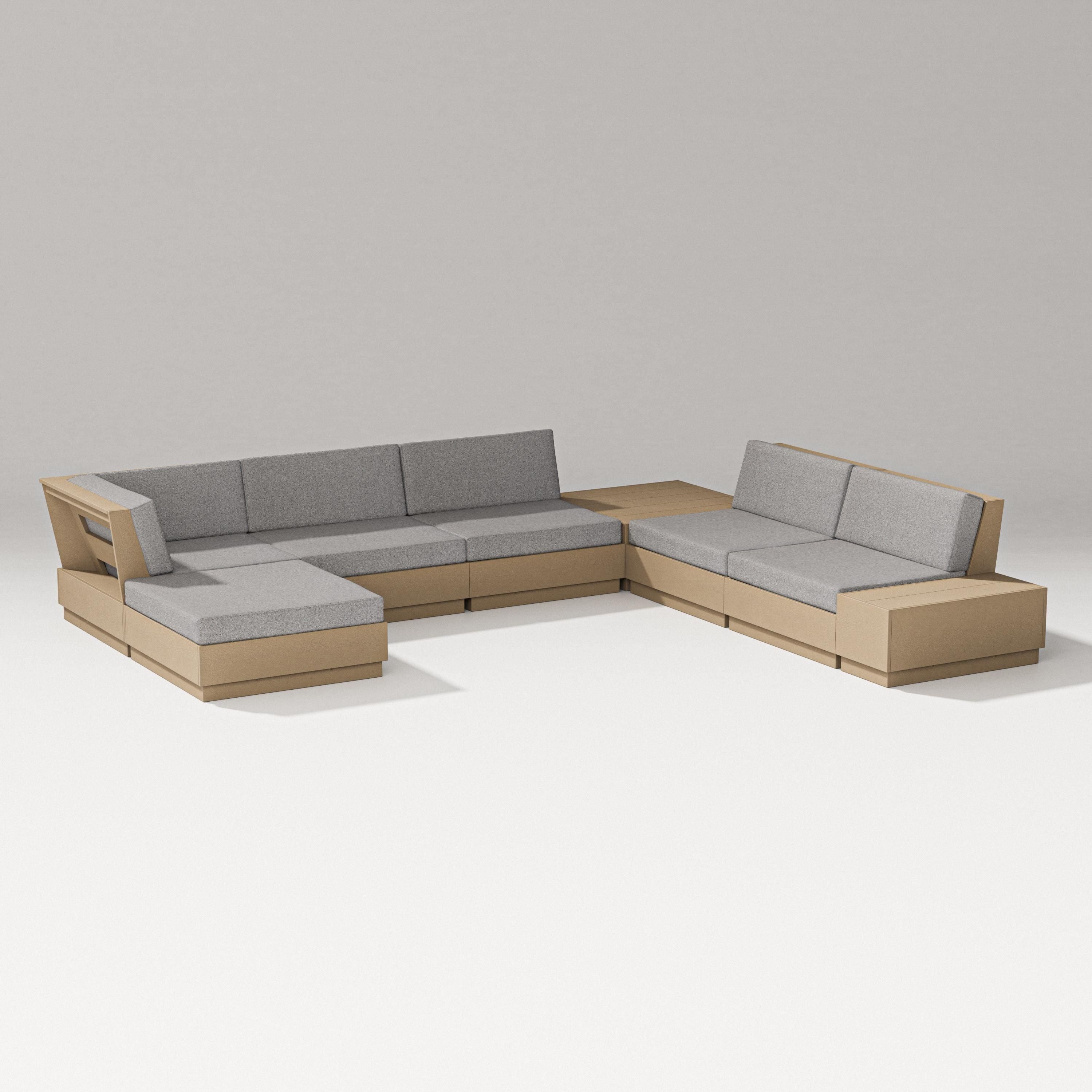 PW Designer Series Elevate 8-Piece Corner Sectional in Vintage Sahara / Grey Mist