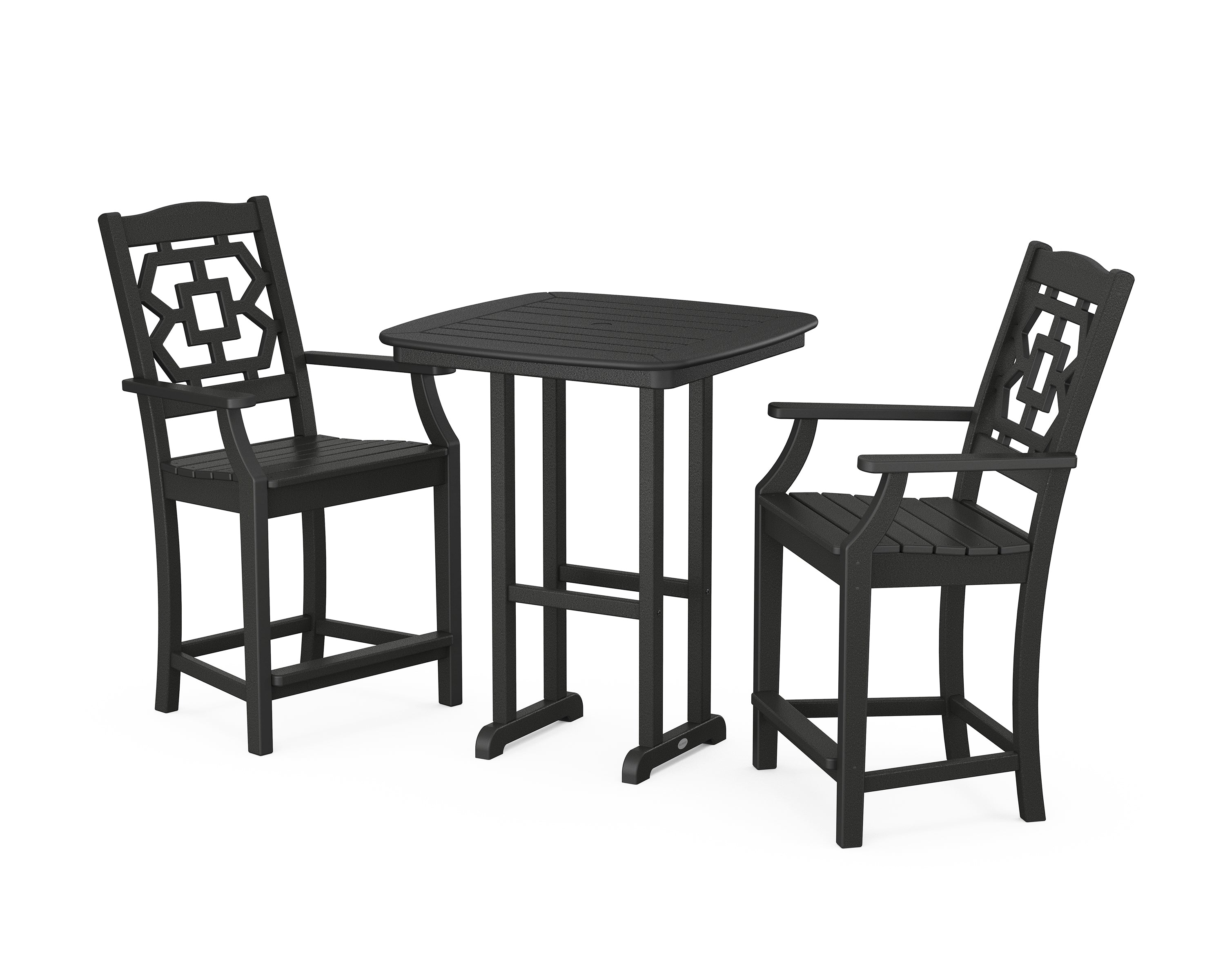 Martha Stewart by POLYWOOD® Chinoiserie 3-Piece Counter Set in Black