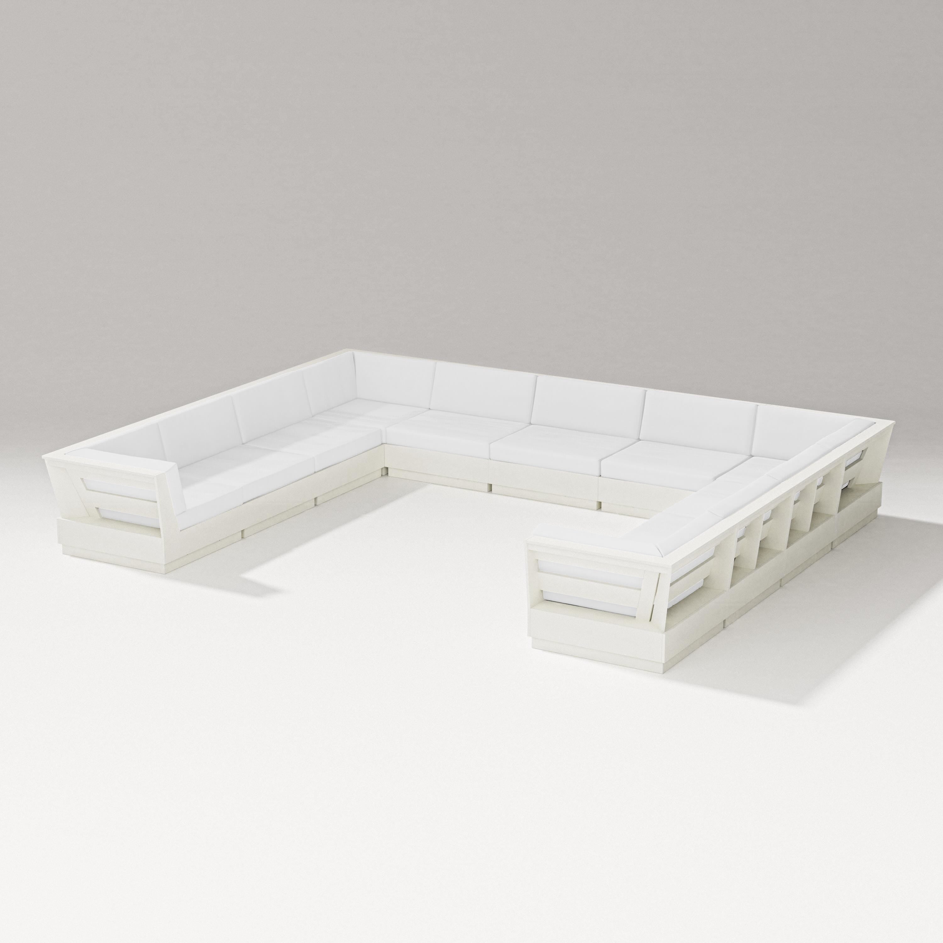 PW Designer Series Elevate Large U-Shaped Sectional in Vintage White / Natural