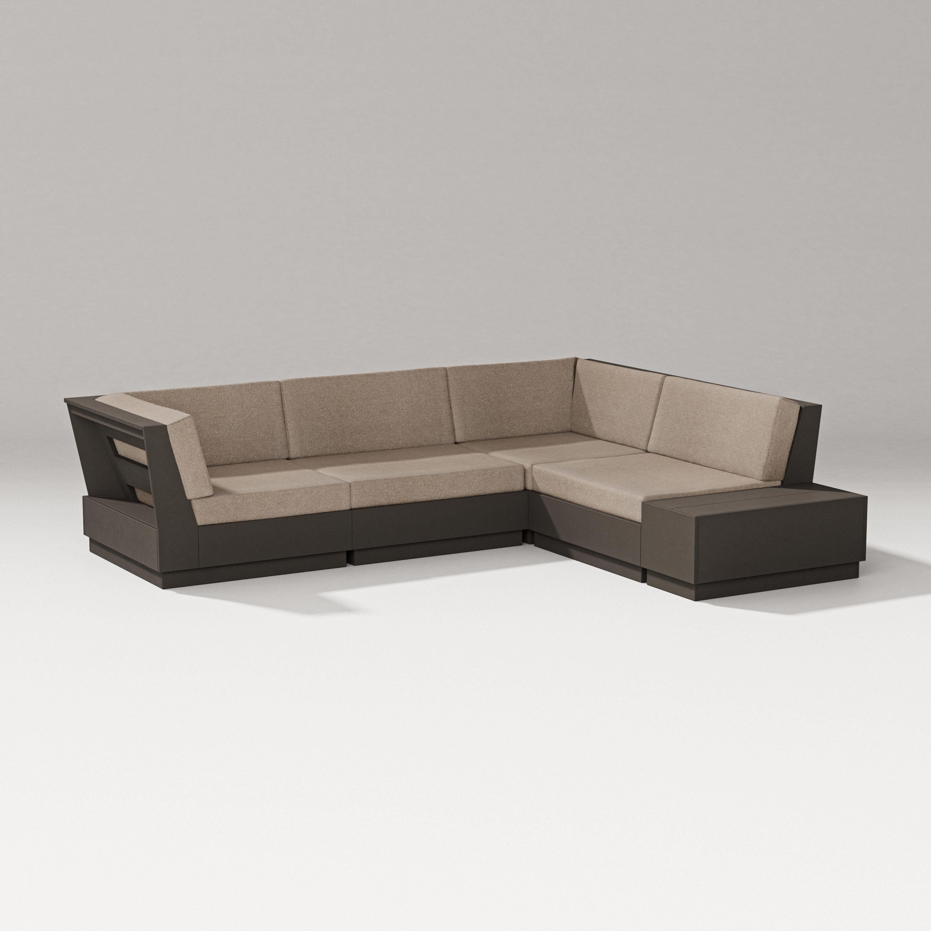 PW Designer Series Elevate Corner Sectional in Vintage Coffee / Spiced Burlap
