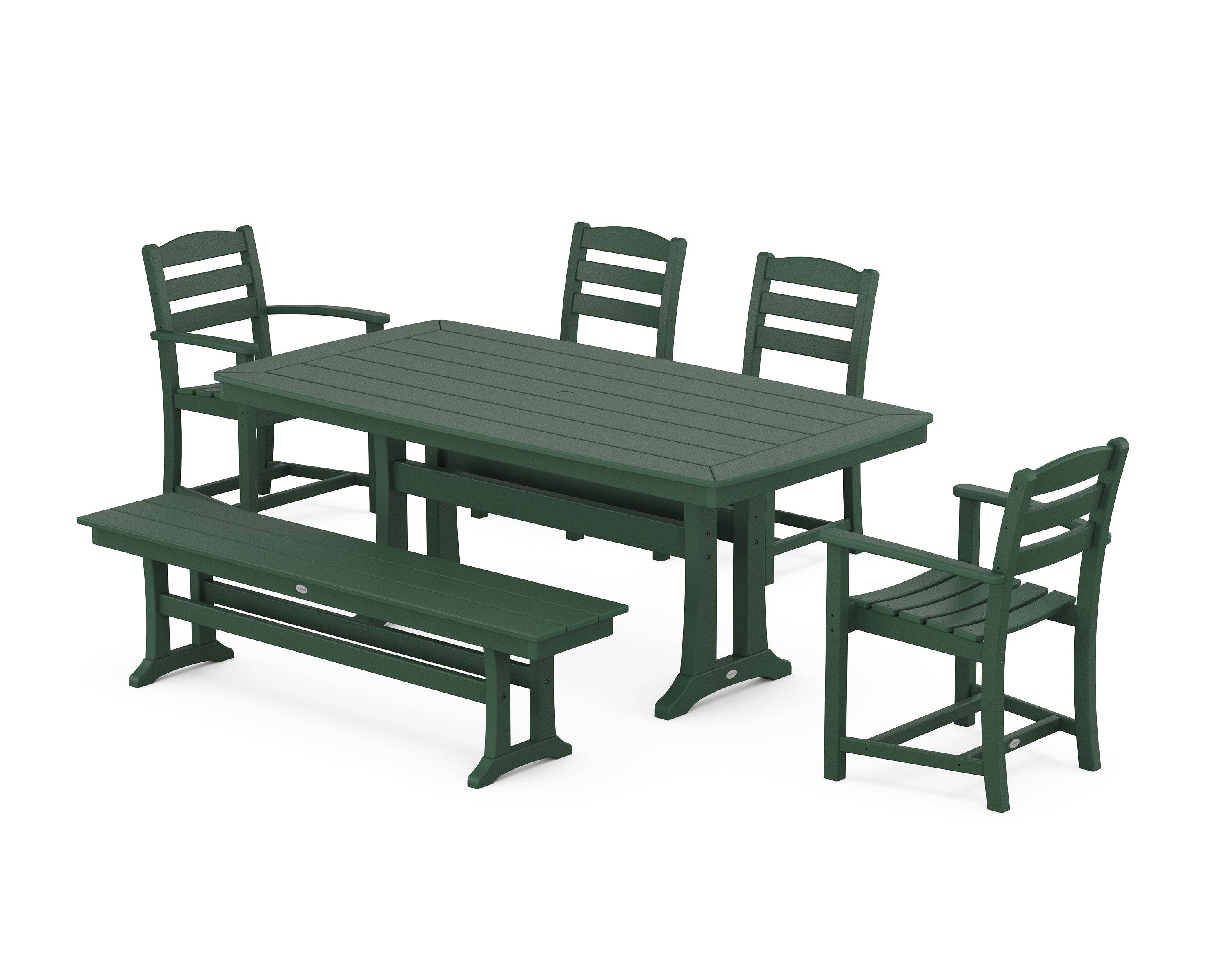 POLYWOOD® La Casa Cafe 6-Piece Dining Set with Trestle Legs in Green