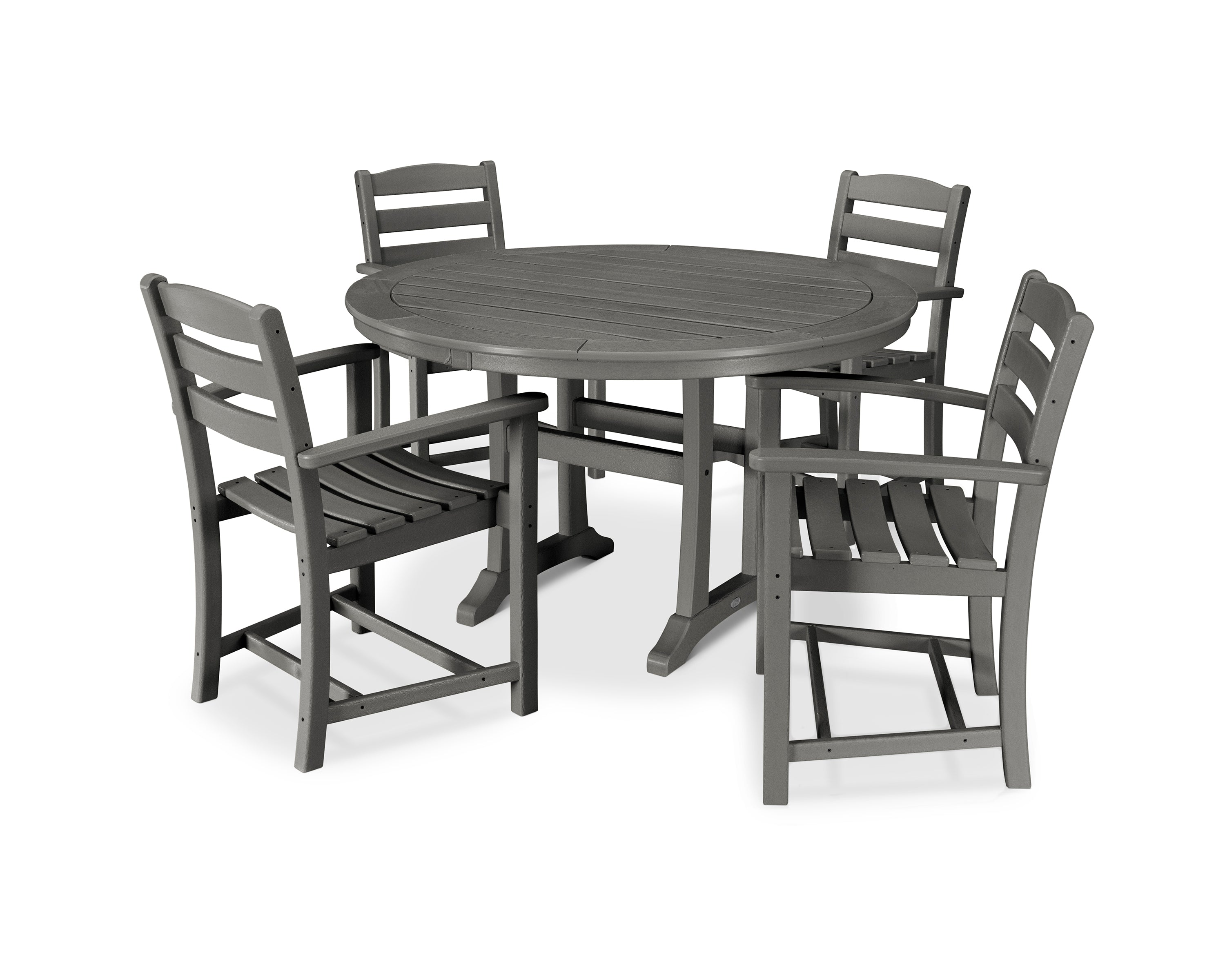 POLYWOOD® La Casa Café 5-Piece Arm Chair Dining Set in Slate Grey